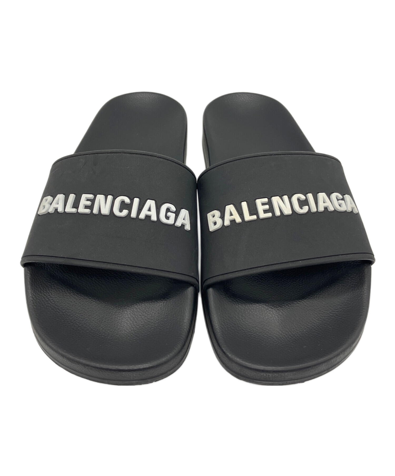 ◇極美品 BALENCIAGA バレンシアガ シャワー サンダル レザー 黒◇ 中古・古着通販】BALENCIAGA (バレンシアガ) シャワーサンダル