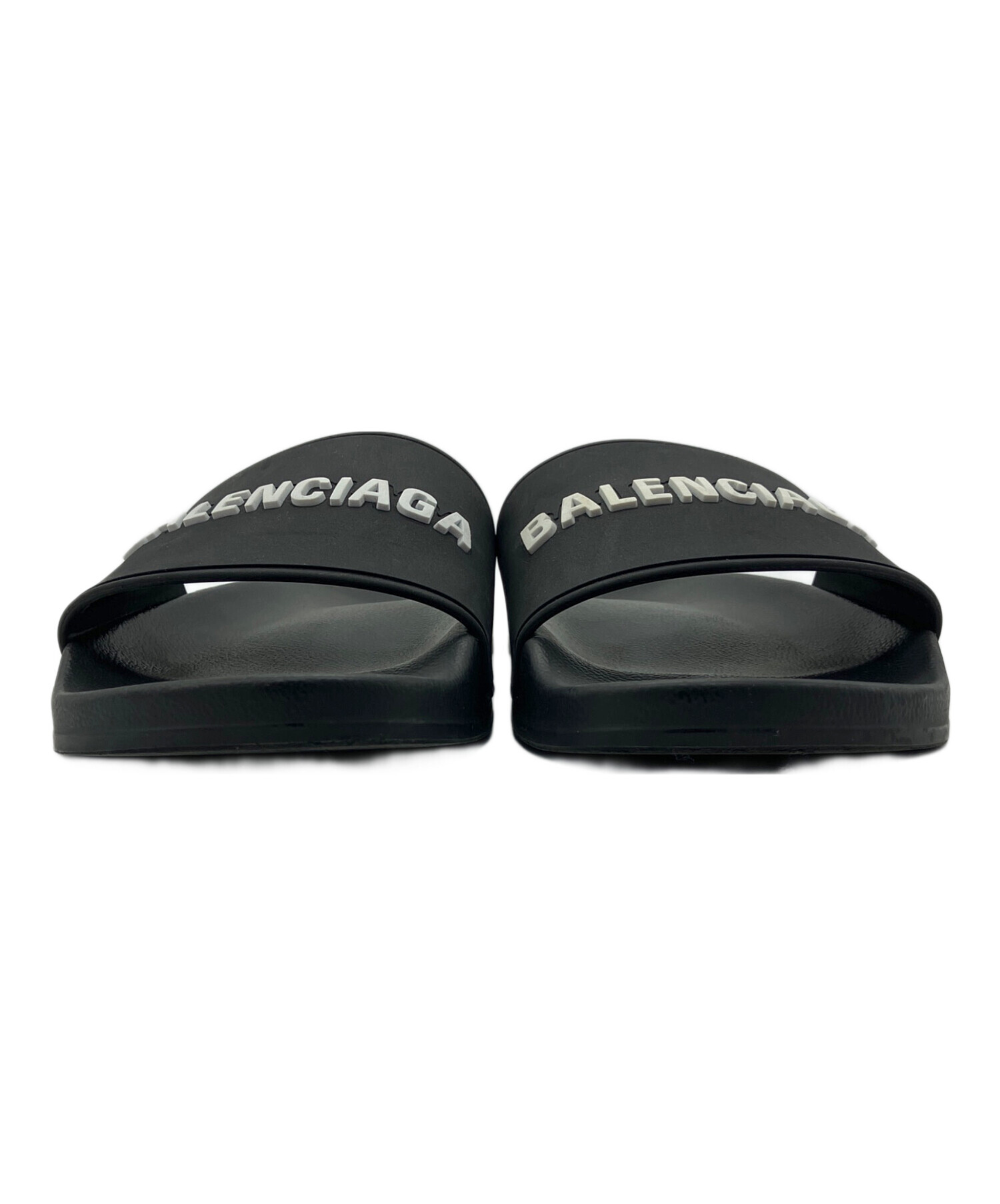 ◇極美品 BALENCIAGA バレンシアガ シャワー サンダル レザー 黒◇ 中古・古着通販】BALENCIAGA (バレンシアガ) シャワーサンダル