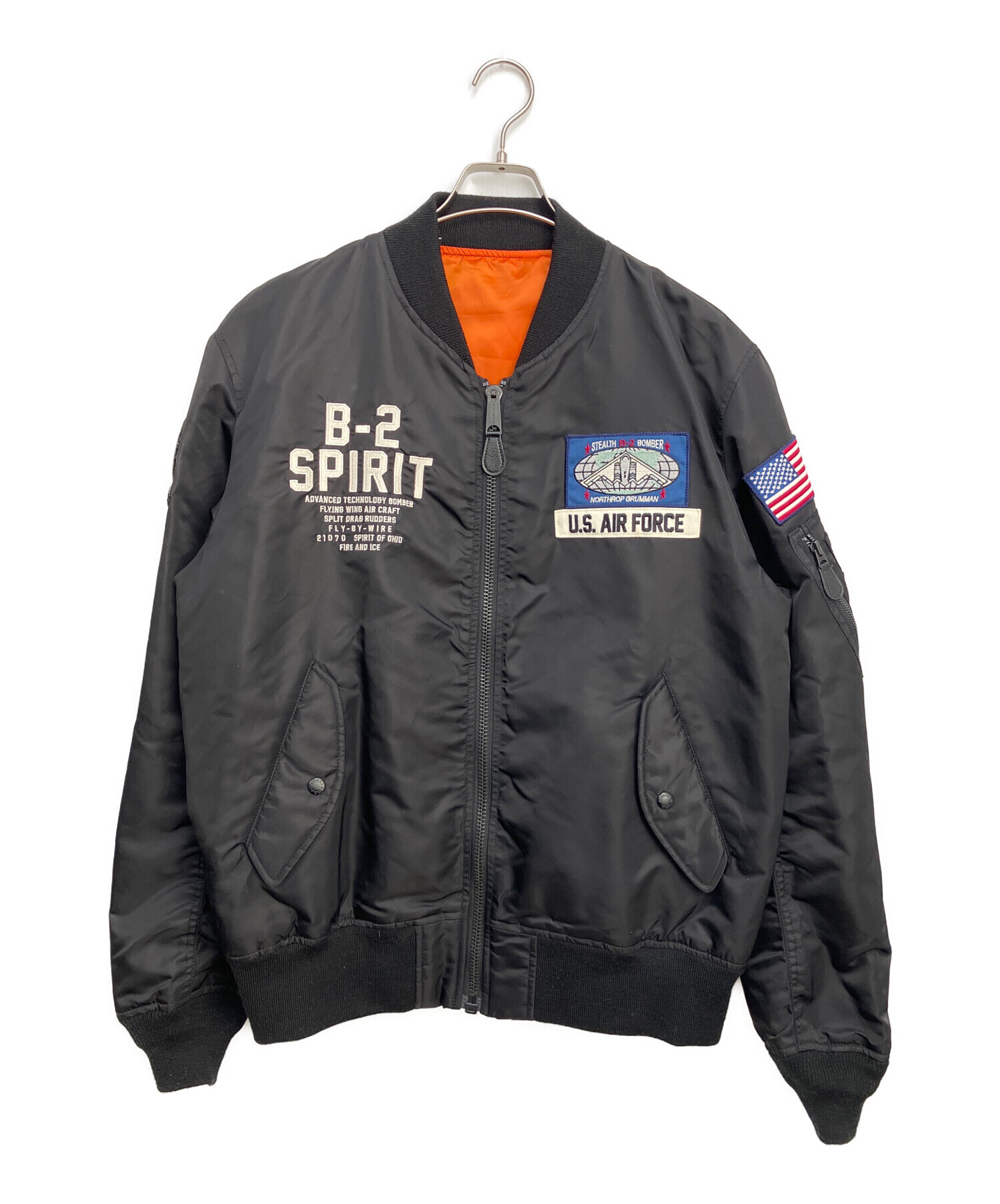 中古・古着通販】AVIREX (アヴィレックス) MA-1ジャケット ブラック