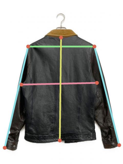 中古・古着通販】glamb (グラム) レザージャケット ブラック×ブラウン