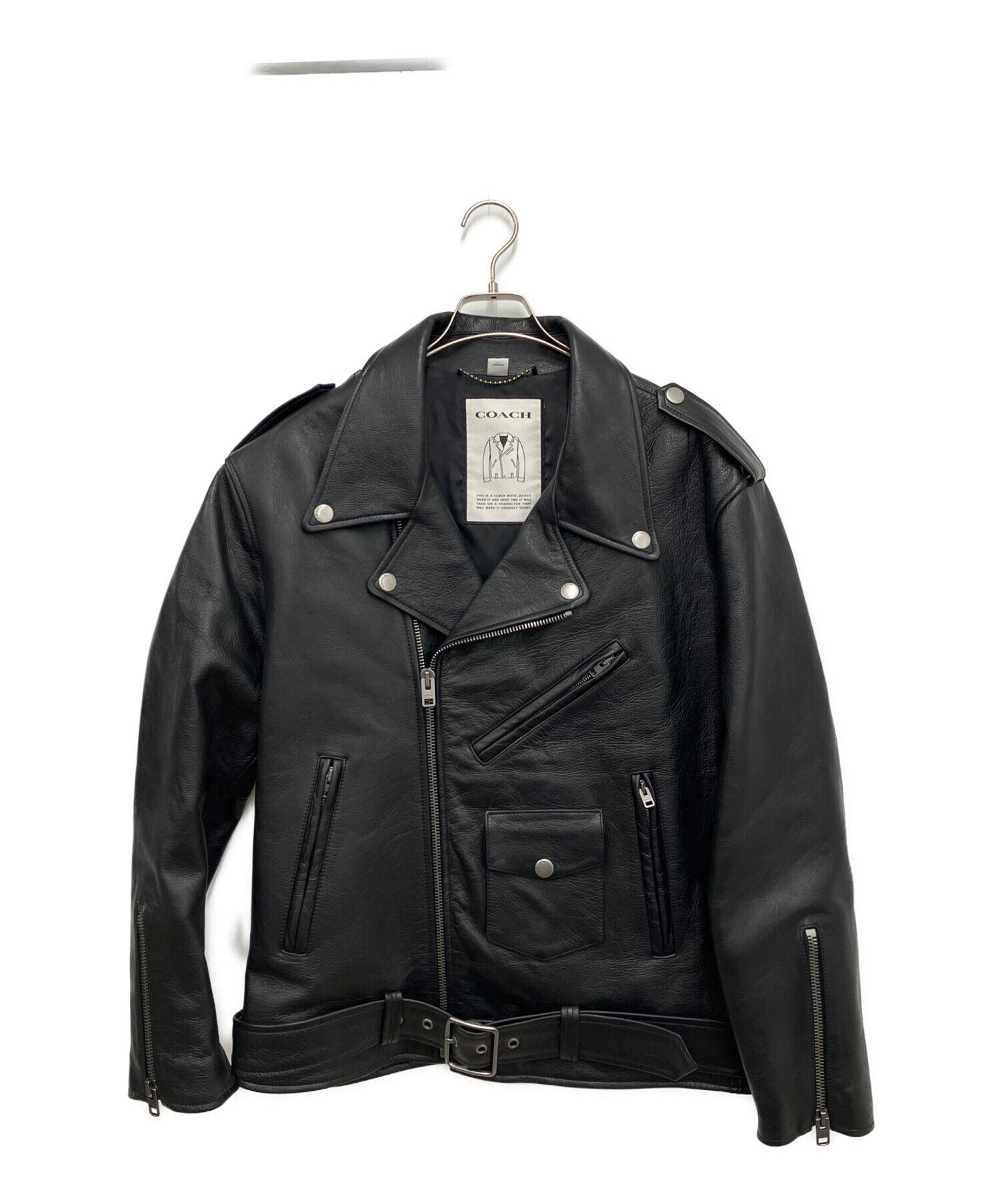 中古・古着通販】COACH (コーチ) ダブルライダースジャケット ブラック