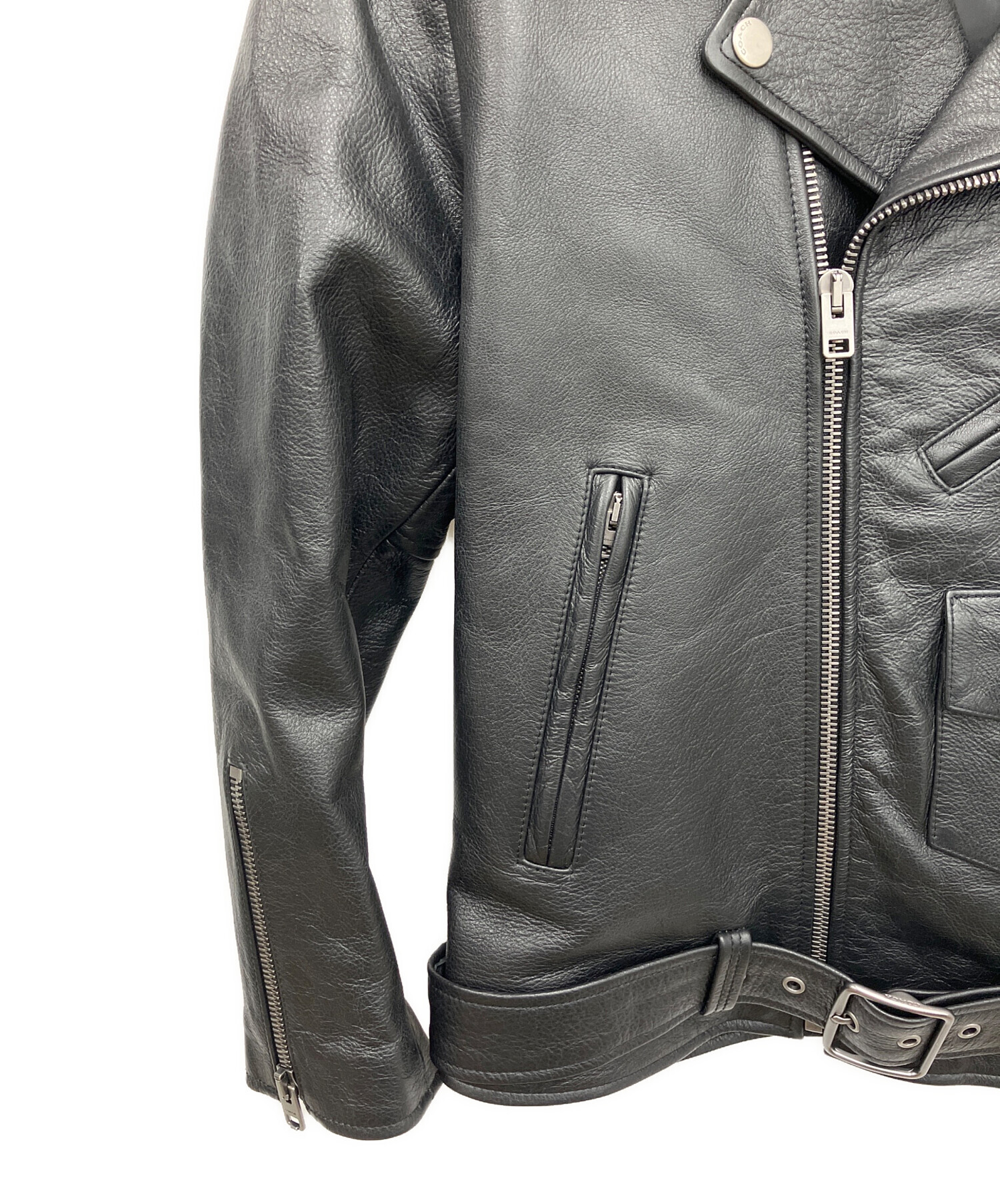 中古・古着通販】COACH (コーチ) ダブルライダースジャケット ブラック