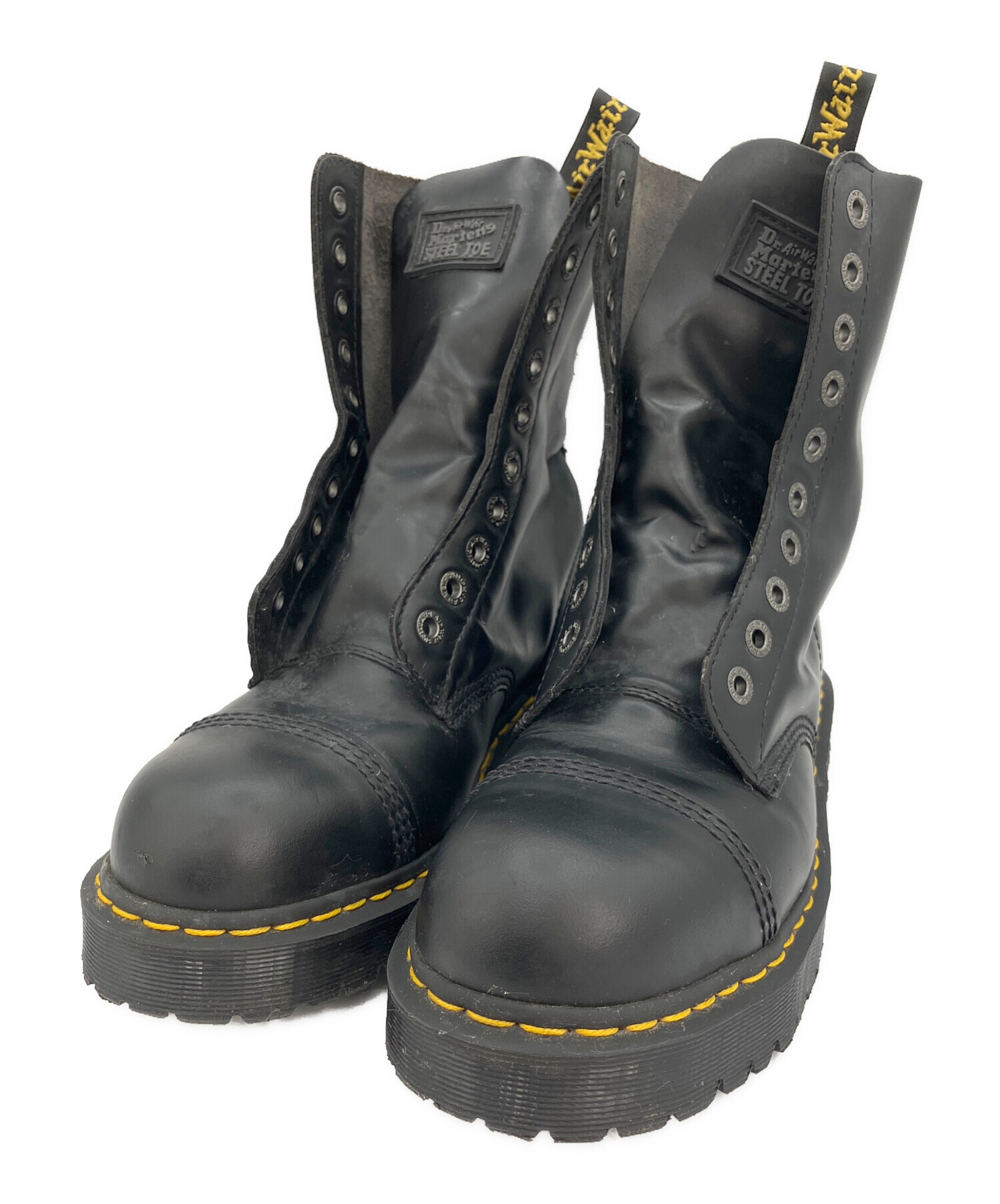 【廃番モデル！】Dr. Martens ブラック レザー ブーツ 中古・古着通販】Dr.Martens (ドクターマーチン) レザーブーツ