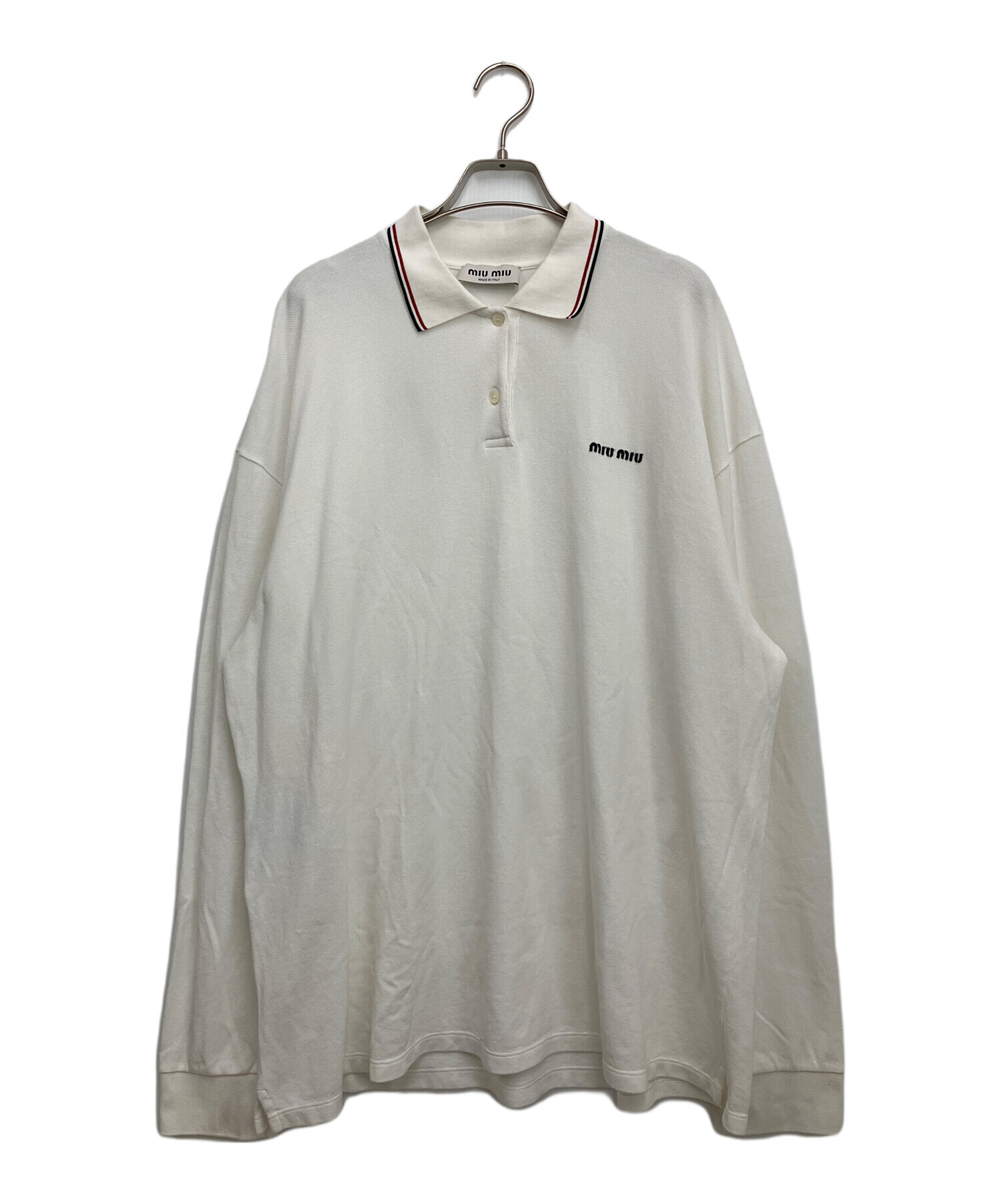 中古・古着通販】MIU MIU (ミュウミュウ) 長袖ポロシャツ ホワイト
