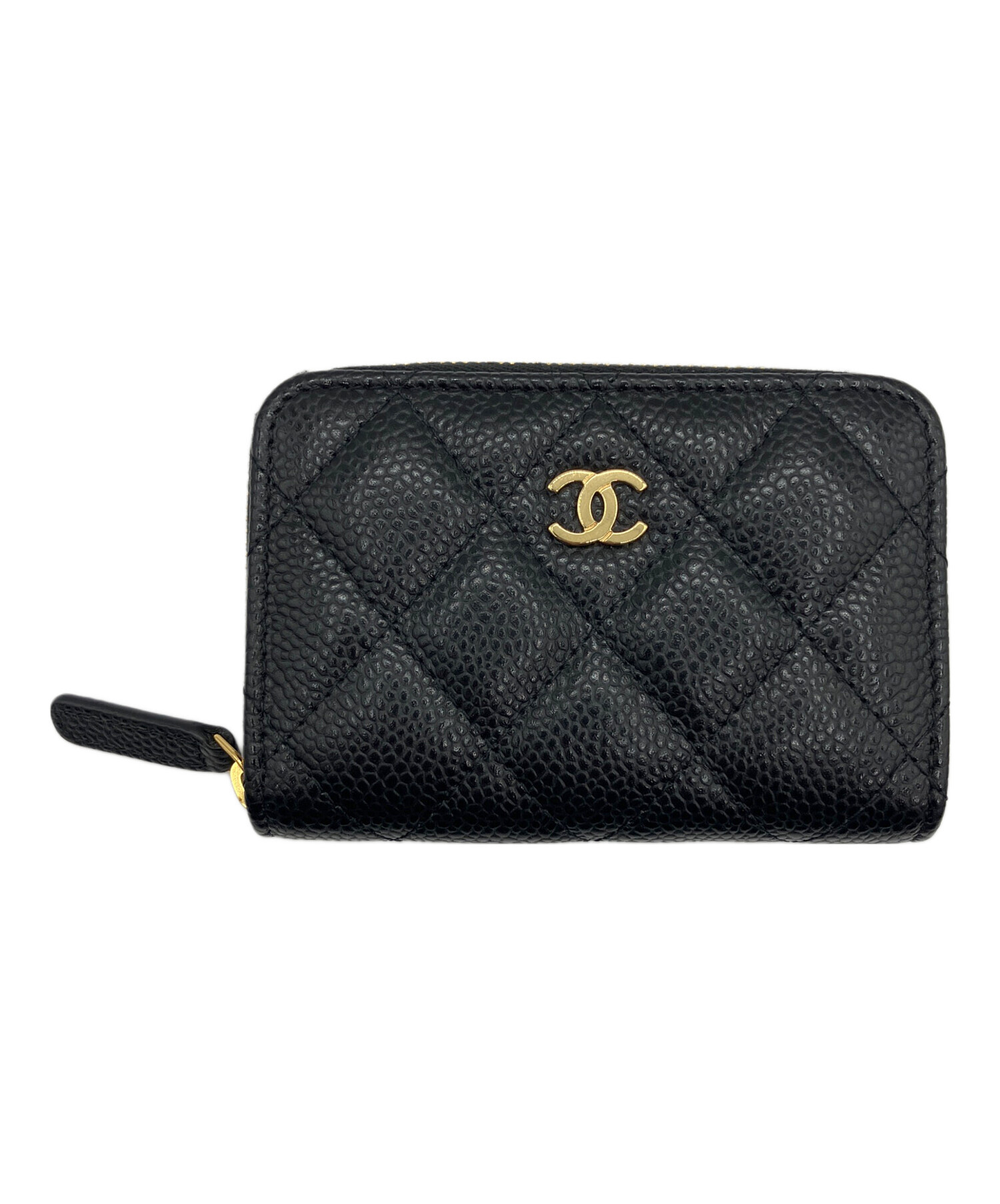 CHANEL 【超美品】クラシックパース ブラック ゴールド金具 中古・古着通販】CHANEL (シャネル) クラシックジップコインパース