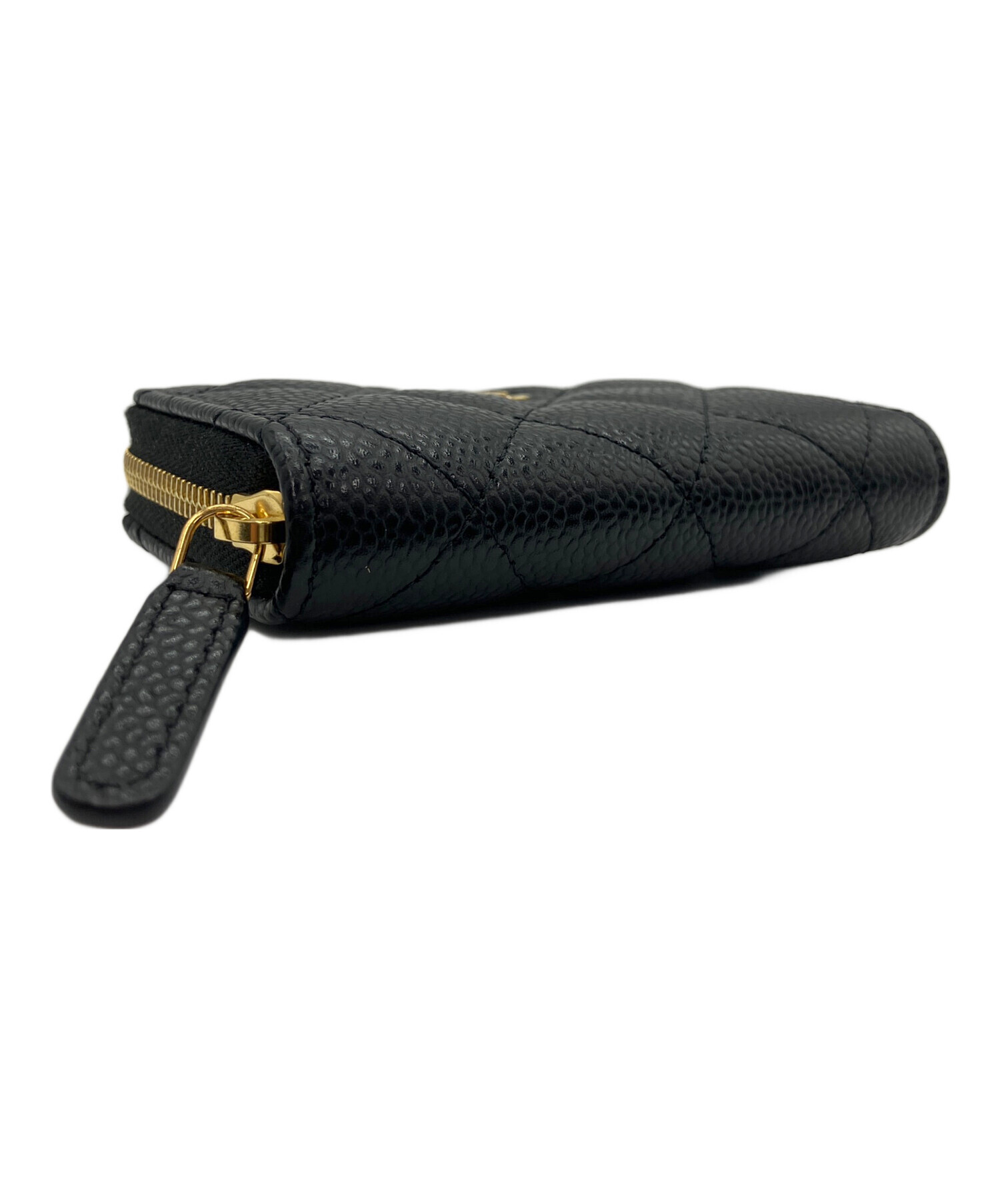 CHANEL 【超美品】クラシックパース ブラック ゴールド金具 中古・古着通販】CHANEL (シャネル) クラシックジップコインパース