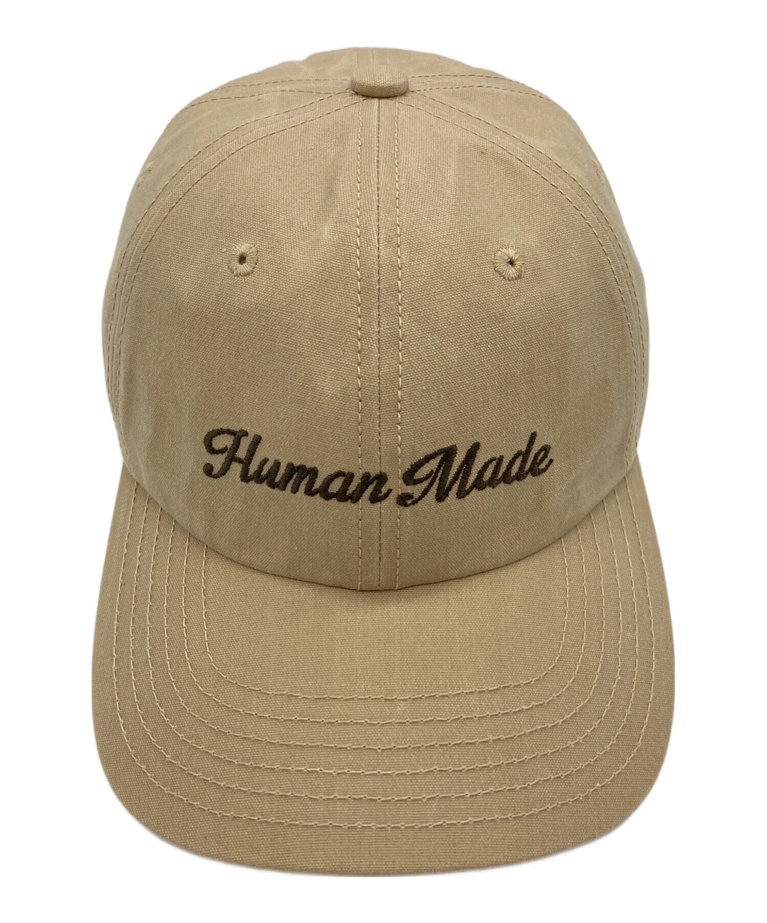 Human Made ハンバーガー 刺繍 キャップ ベージュ 中古・古着通販】HUMAN MADE (ヒューマンメイド) 6PANEL CANVAS CAP