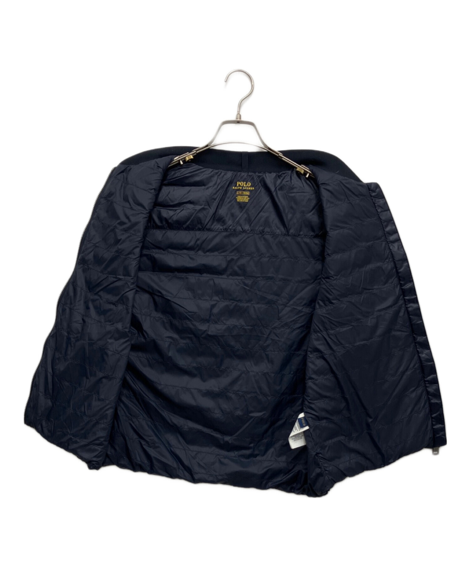90s ラルフローレン ダウンベスト L ネイビー 裏フリース 短丈 中古・古着通販】POLO RALPH LAUREN (ポロ・ラルフローレン) ダウン