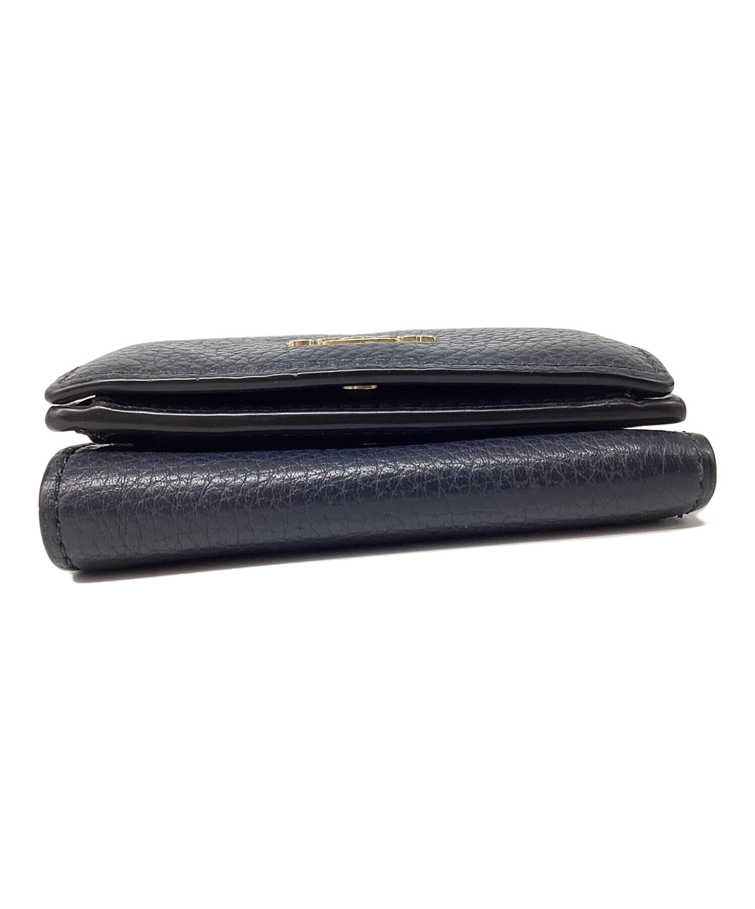 【未使用：COACH 】三つ折り財布 ネイビー 中古・古着通販】COACH (コーチ) 3つ折り財布 ネイビー｜ブランド