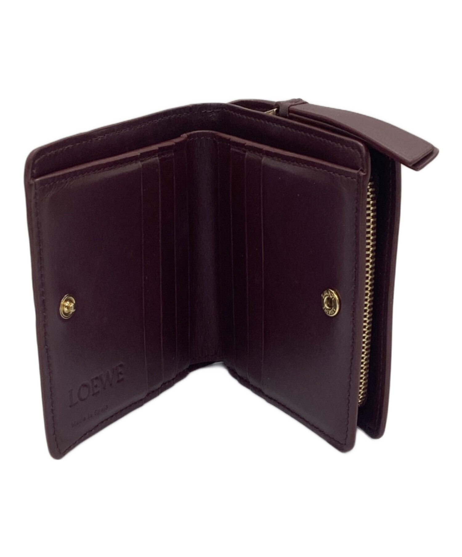 美品　ロエベ　パズル　エッジ　コンパクト　ジップウォレット　レザー　ブラウン 中古・古着通販】LOEWE (ロエベ) レザーパズルコンパクトジップ