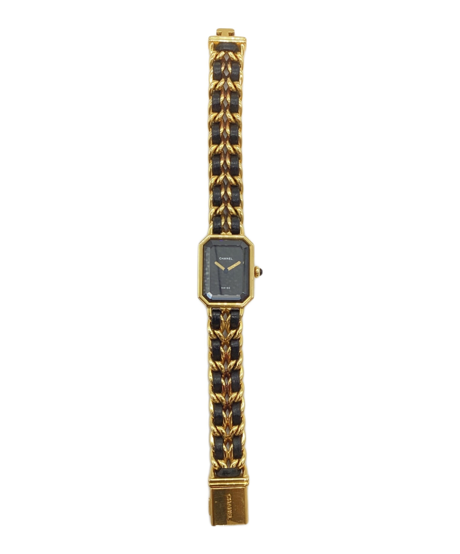 CHANEL シャネル/プルミエールL/ゴールドブラック/クォーツ/T.B******/Aランク/92【中古】 CHANEL - CHANEL シャネル/プルミエールL/ゴールドブラック/クォーツ