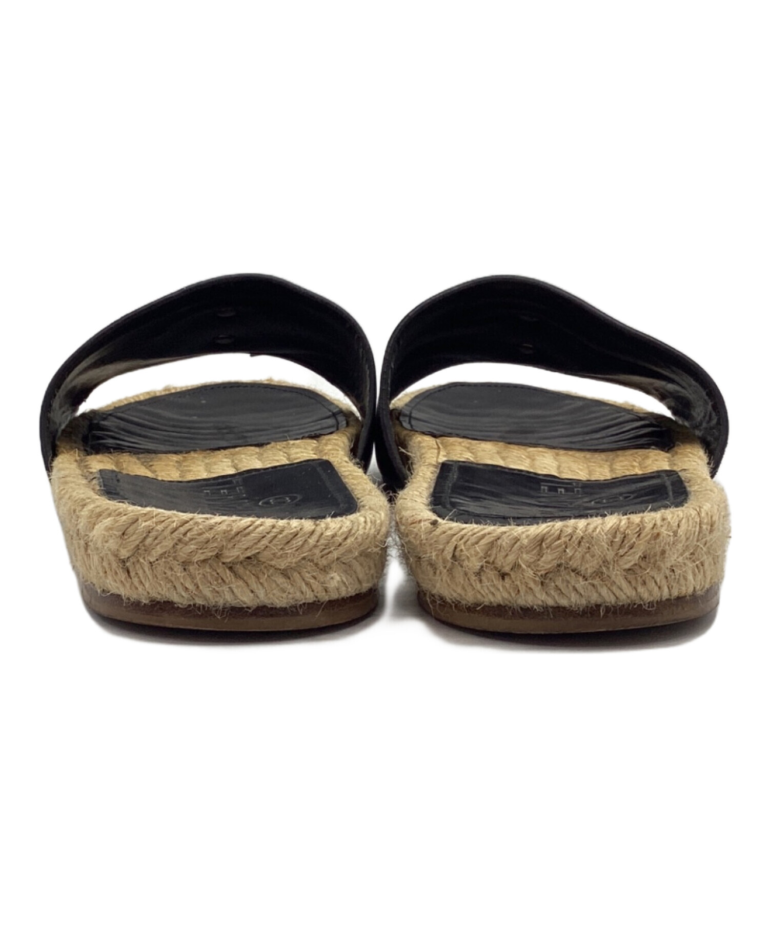 中古・古着通販】CHANEL (シャネル) エスパドリーユサンダル ブラック