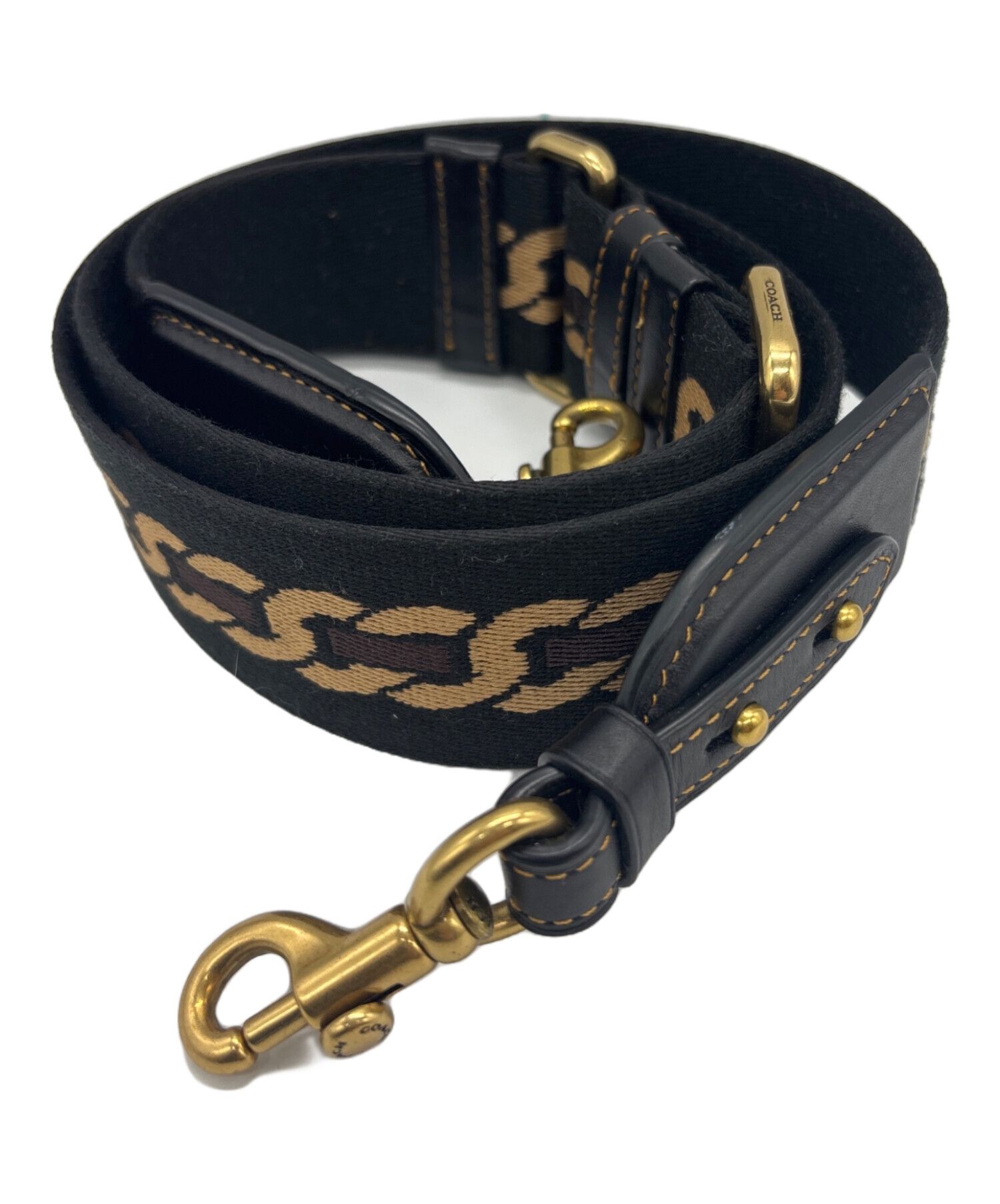 中古・古着通販】COACH (コーチ) バッグストラップ ブラック×ブラウン 