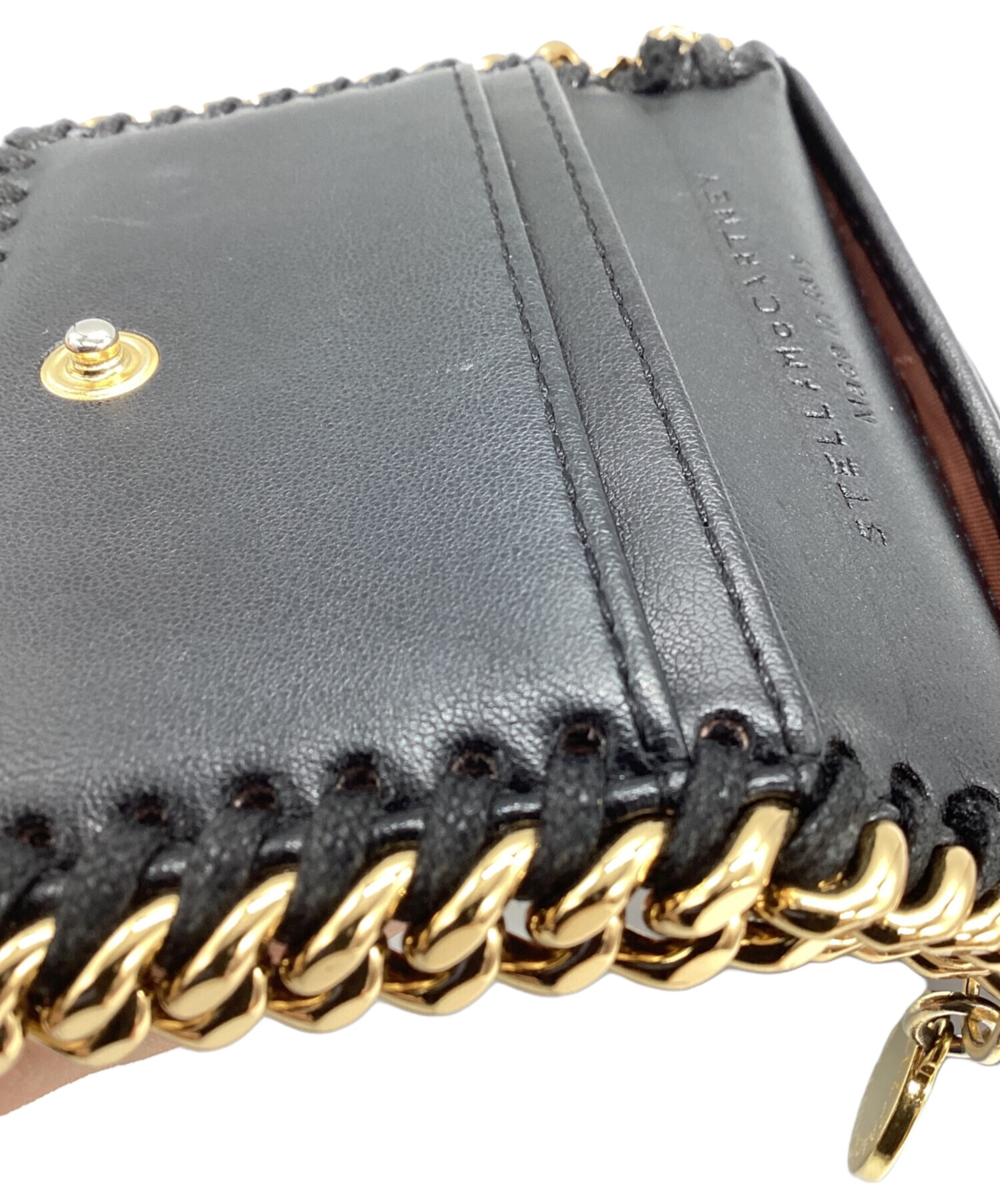未使用 ステラマッカートニー 三つ折り財布 ブラック ゴールド 中古・古着通販】STELLA McCARTNEY (ステラマッカートニー) 3つ折り