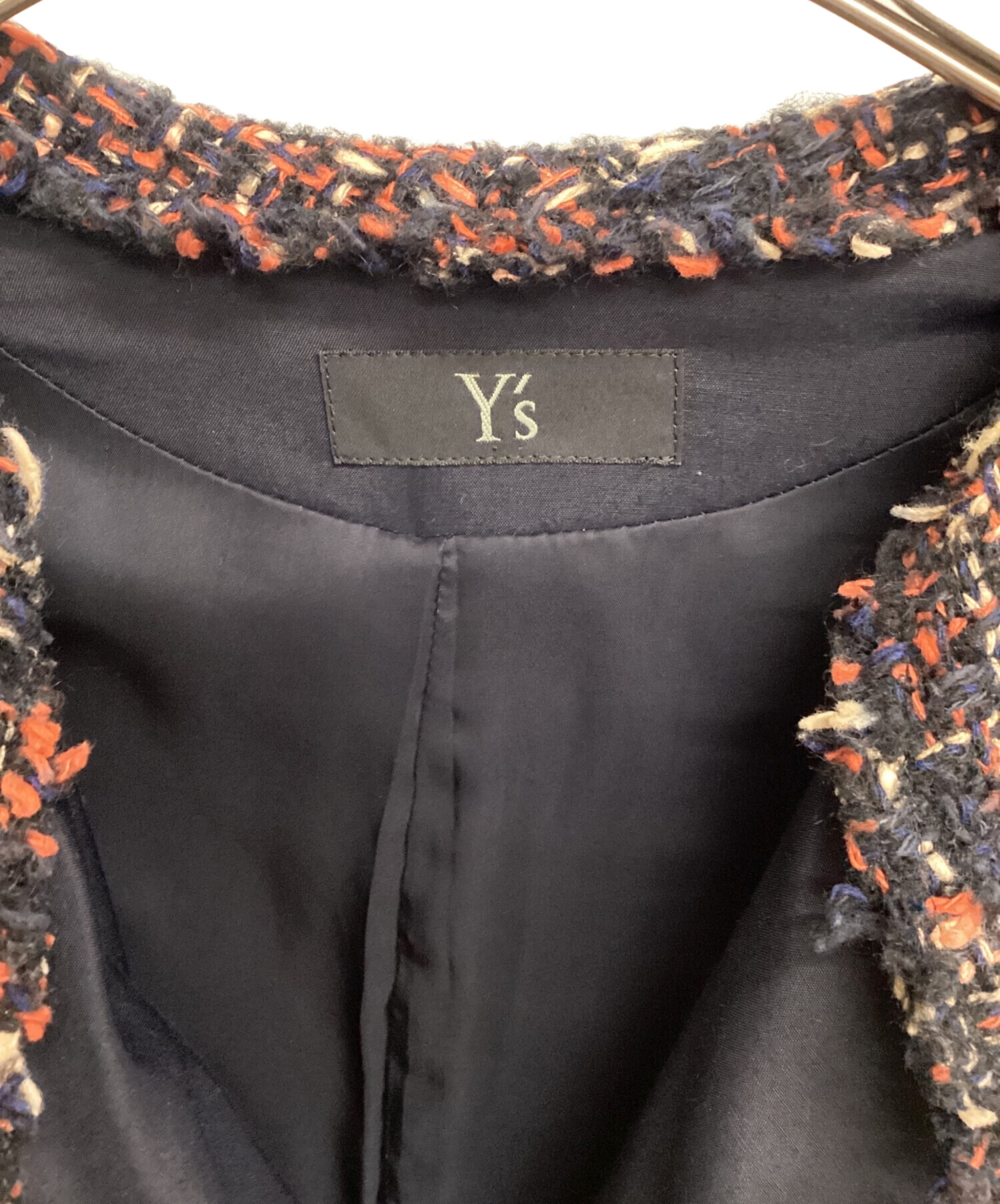 中古・古着通販】Y's (ワイズ) コート ネイビー×オレンジ サイズ:2