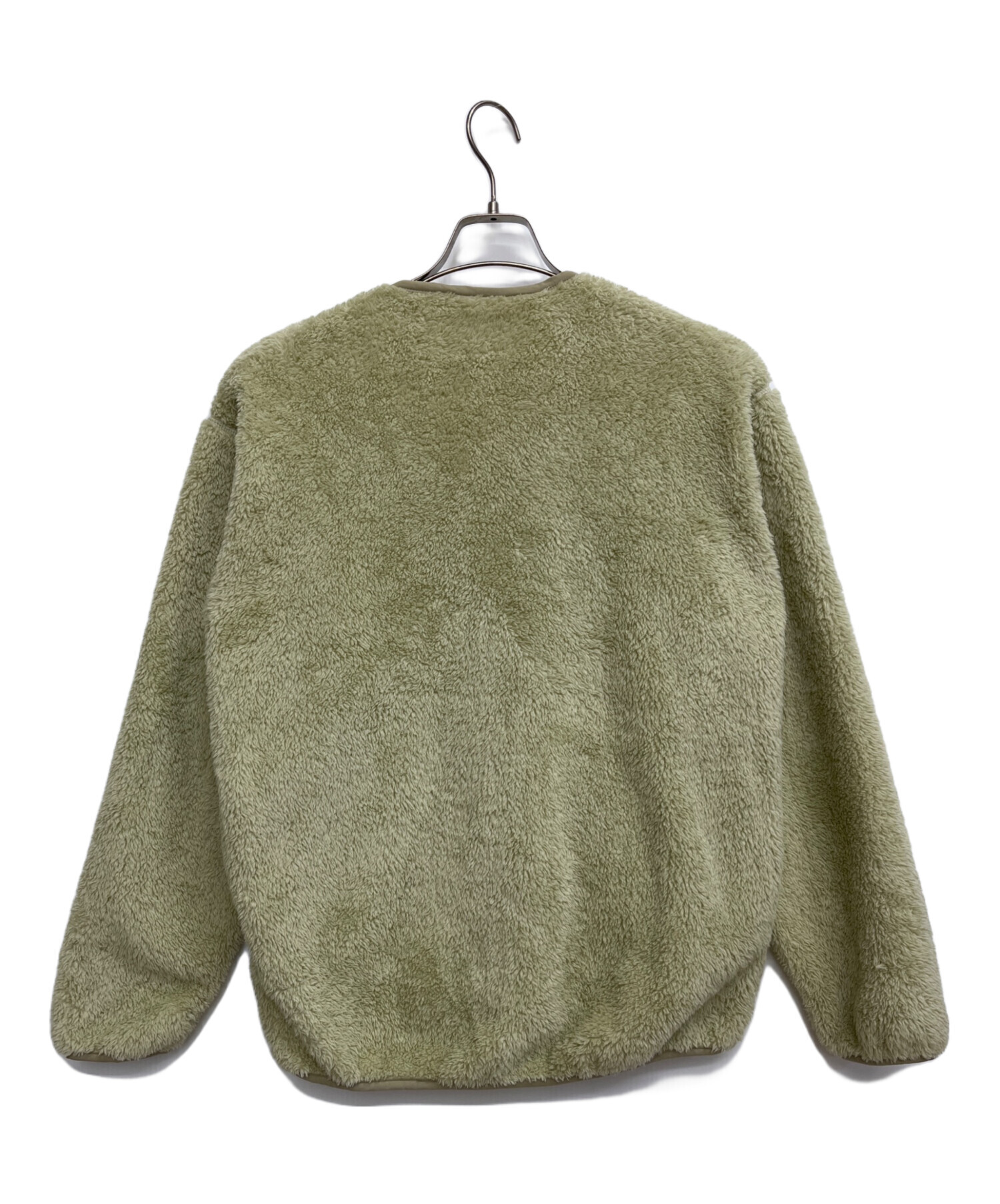 グリーン カーディガン 裾丸Vネックニットカーディガン レディース(M グリーン): 東京