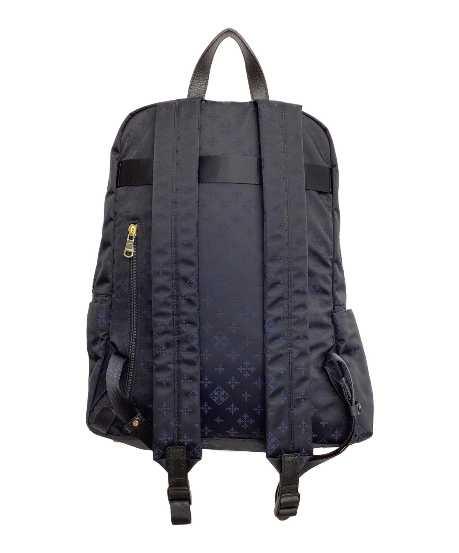 【未使用品】russet　ナイロンリュック　ネイビー 良品】russet(ラシット)リュック ナイロン モノグラム ネイビー