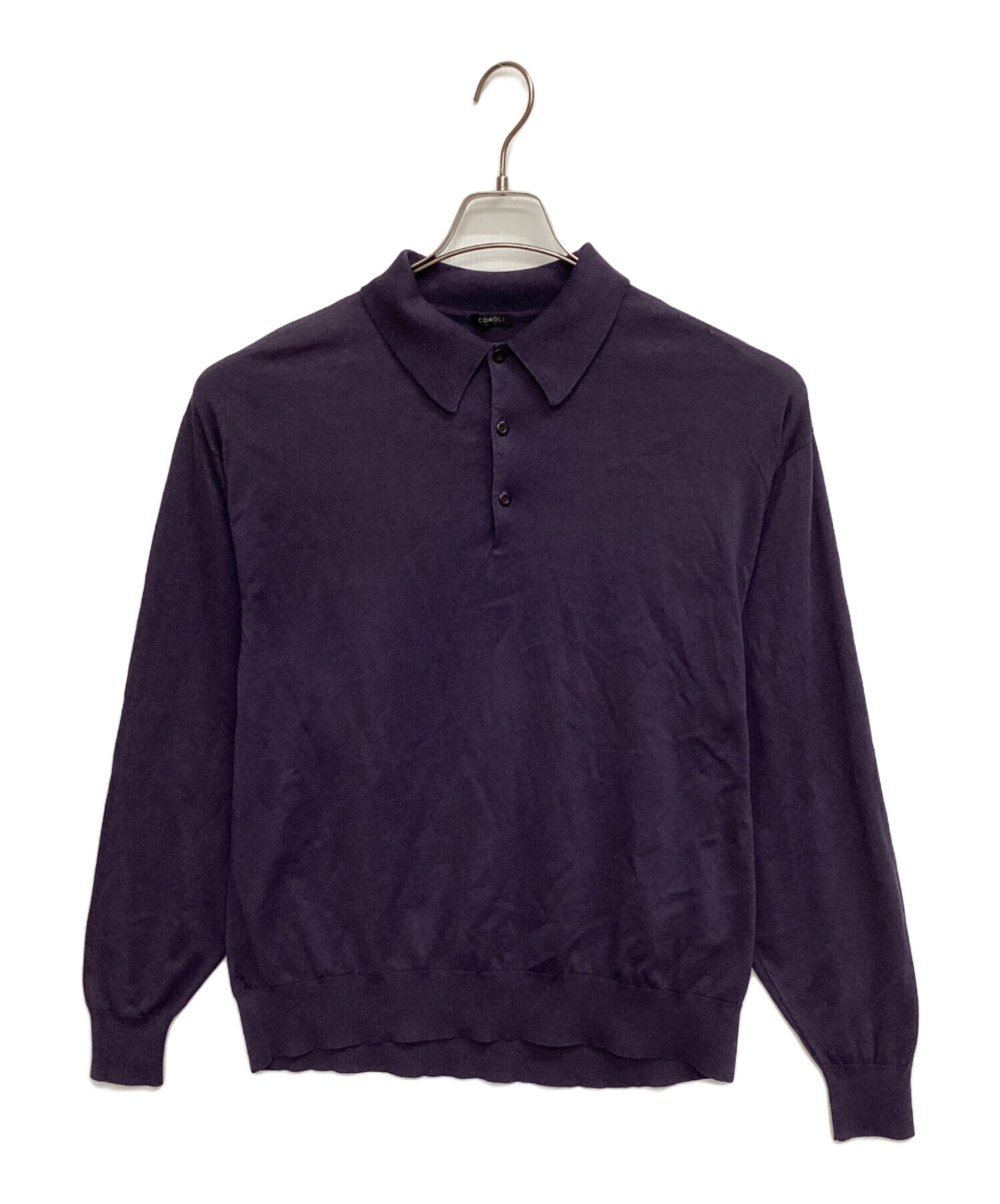 COMOLI ポロシャツ コモリ サイズ2 ダークネイビー 中古 中古・古着通販】COMOLI (コモリ) ポロシャツ ネイビー サイズ:記載