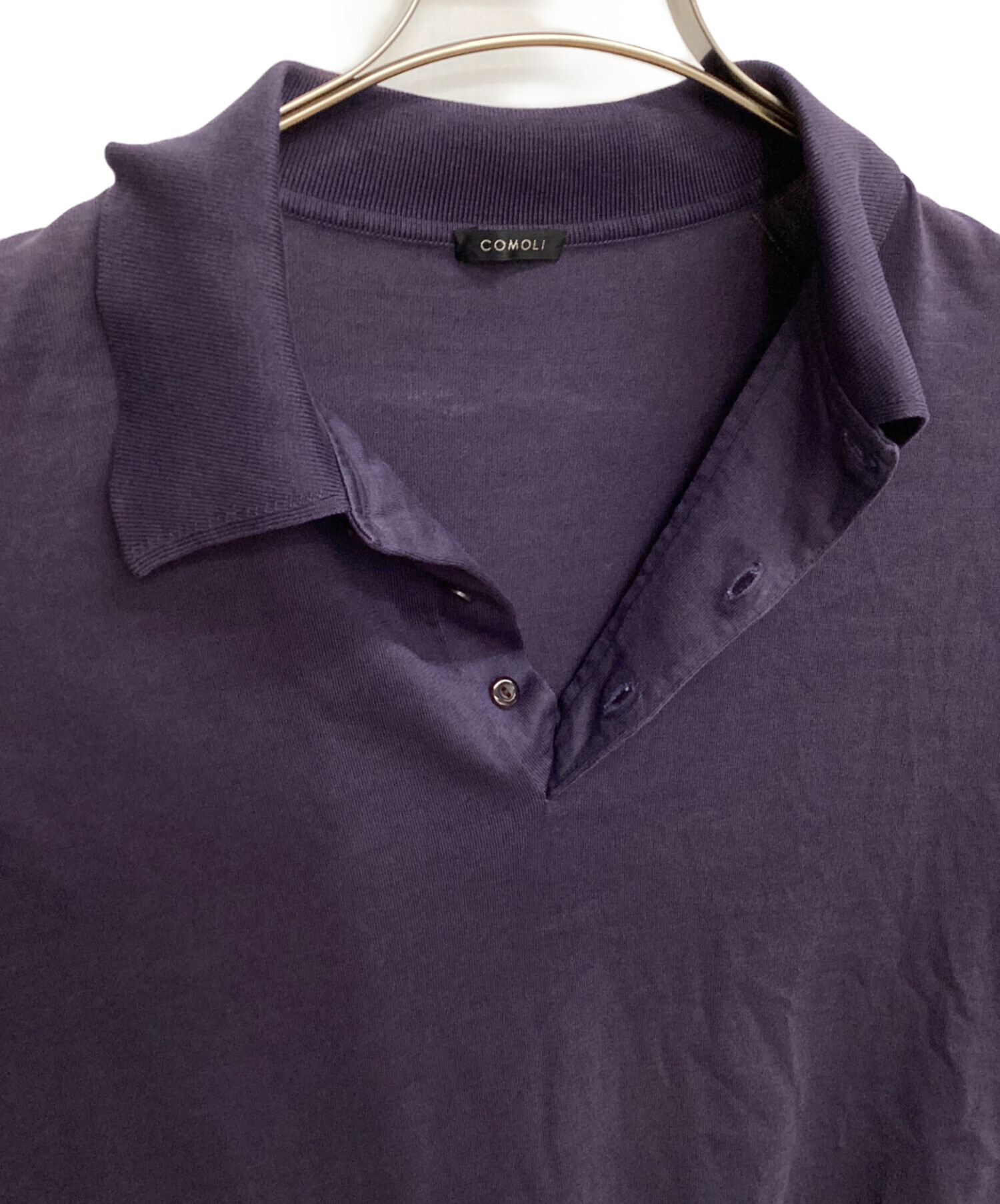 中古・古着通販】COMOLI (コモリ) ポロシャツ ネイビー サイズ:記載