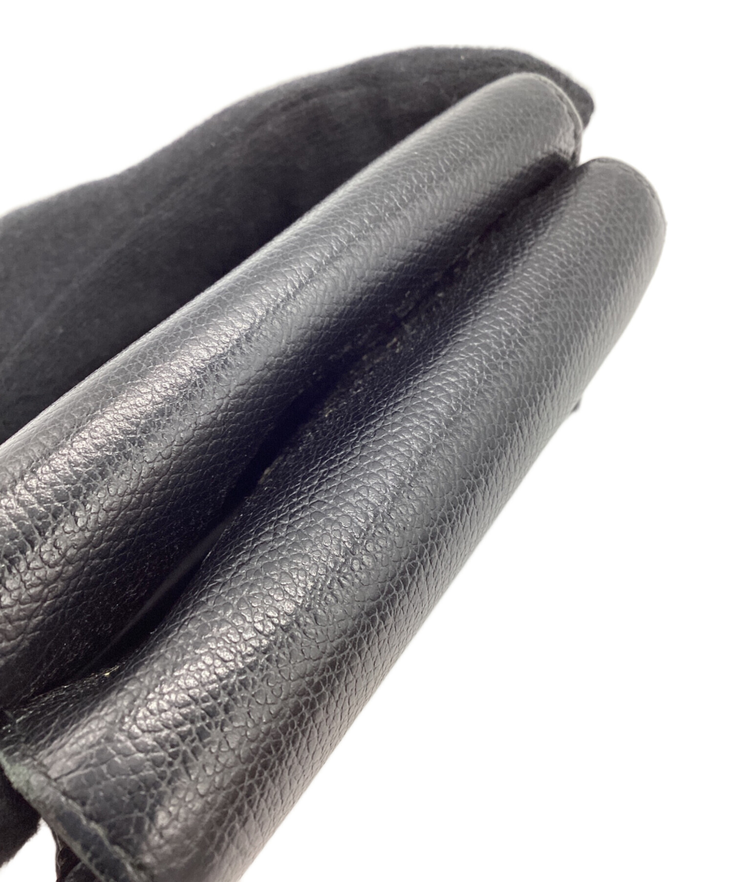 中古・古着通販】CHANEL (シャネル) 3つ折り財布 ブラック｜ブランド