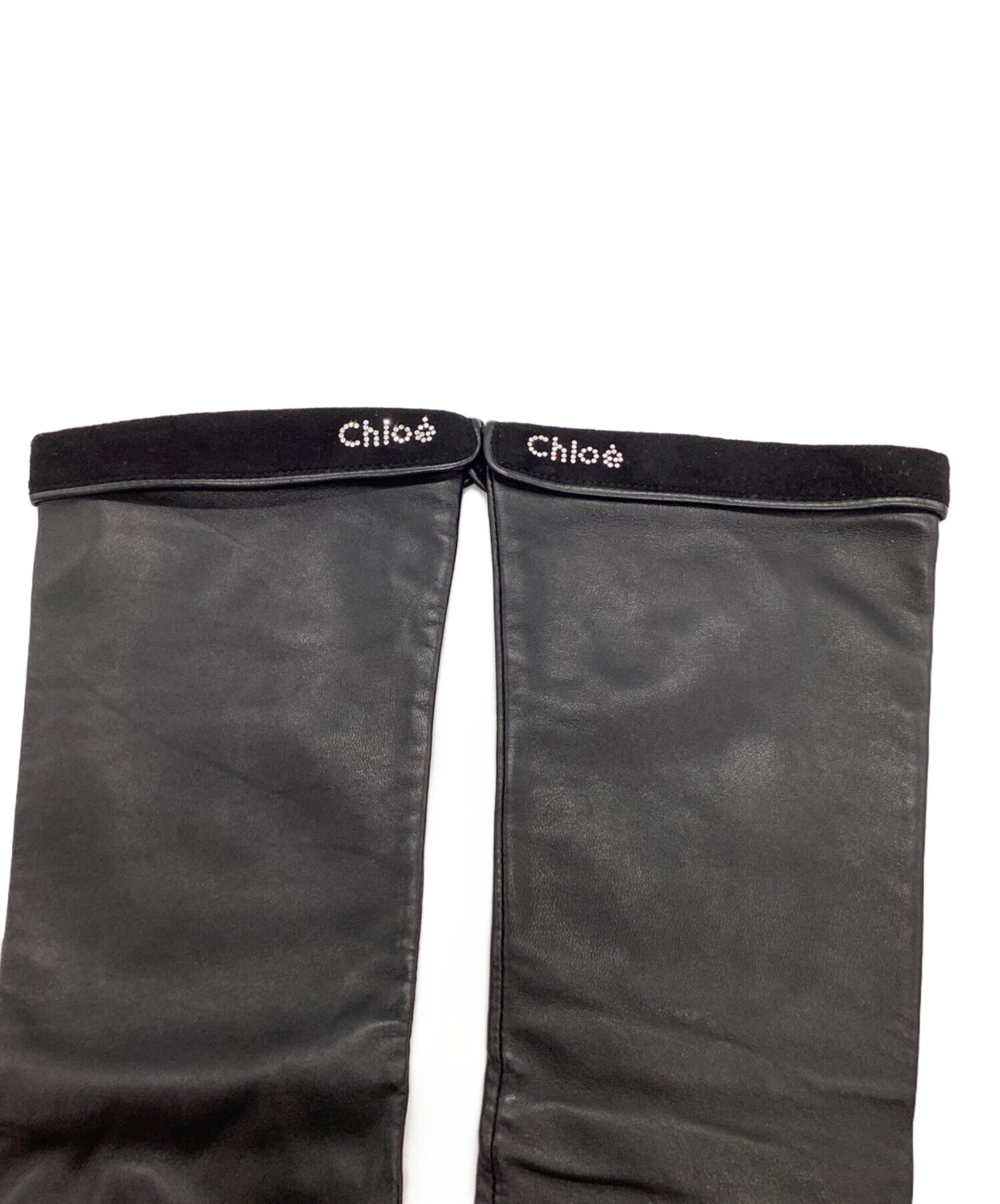 中古・古着通販】Chloe (クロエ) レザーグローブ ブラック サイズ:21cm