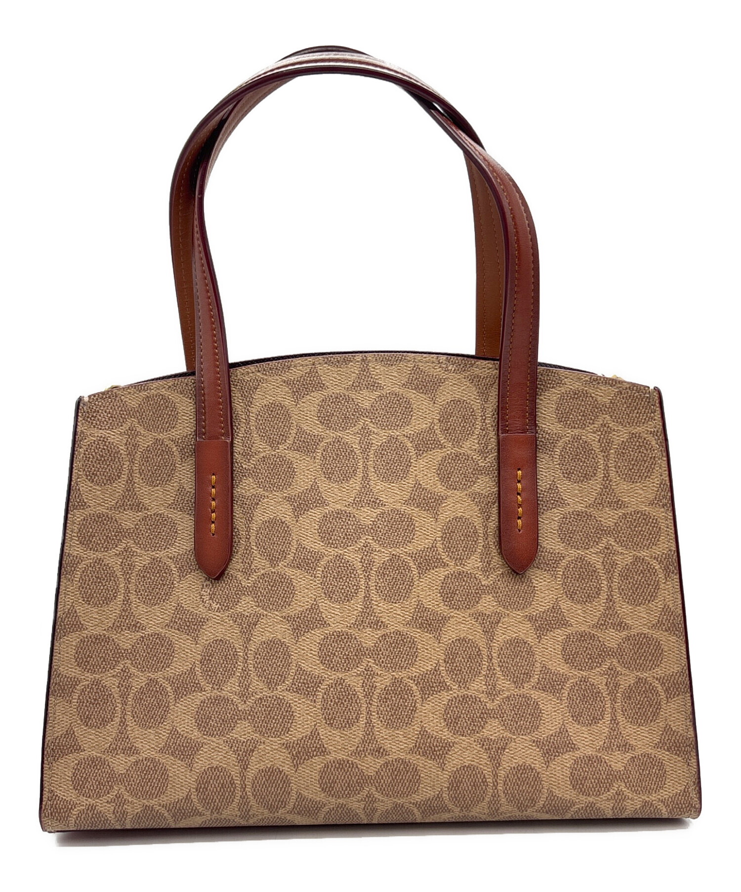 中古・古着通販】COACH (コーチ) シグネイチャー2WAYバッグ ベージュ