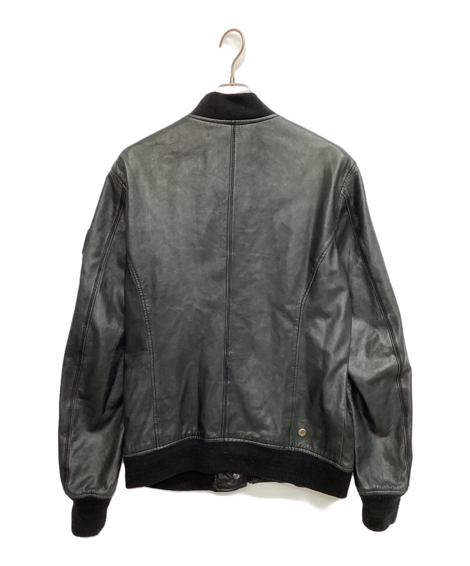 中古・古着通販】DIESEL (ディーゼル) ラムレザージャケット ブラック