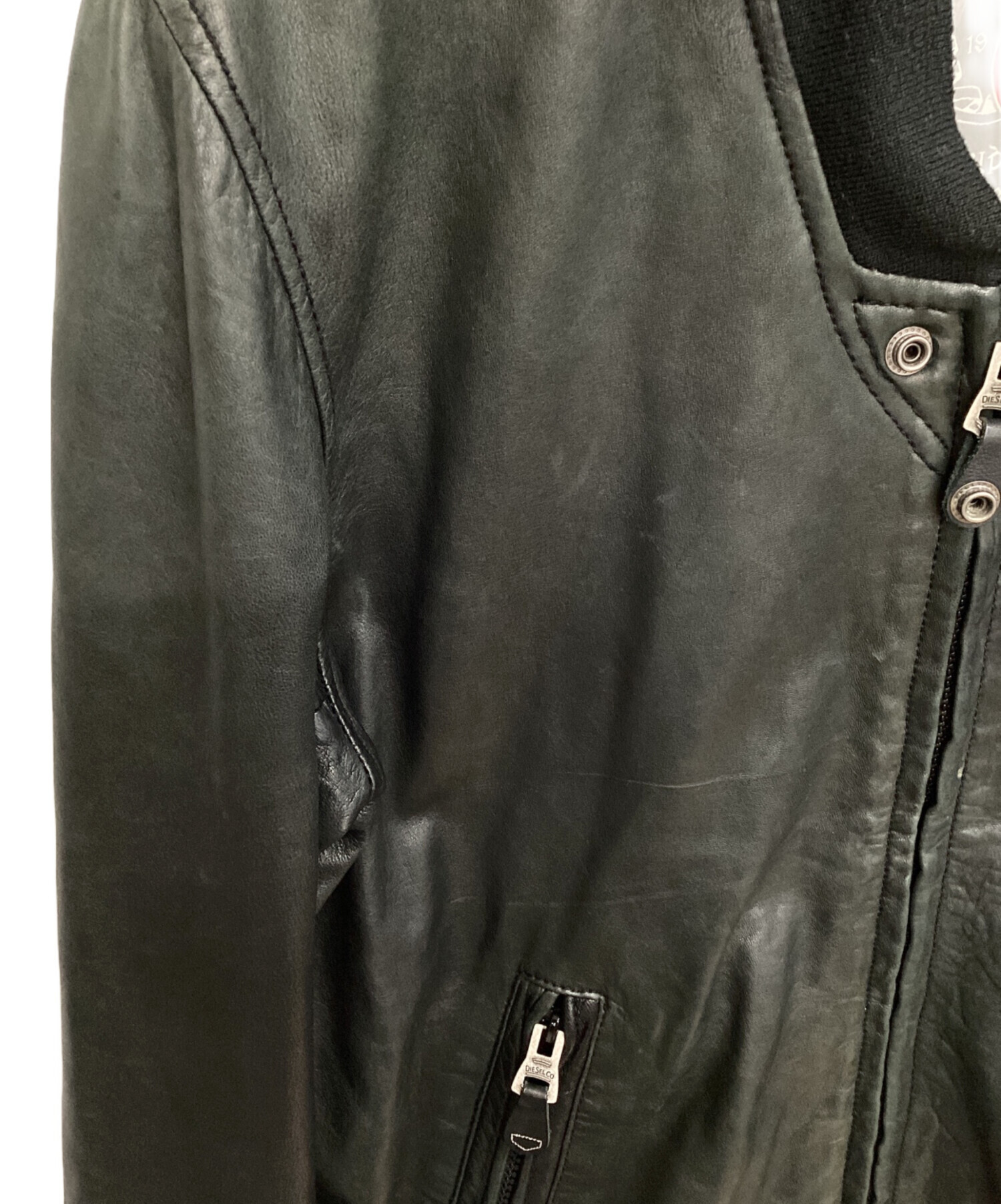 中古・古着通販】DIESEL (ディーゼル) ラムレザージャケット ブラック