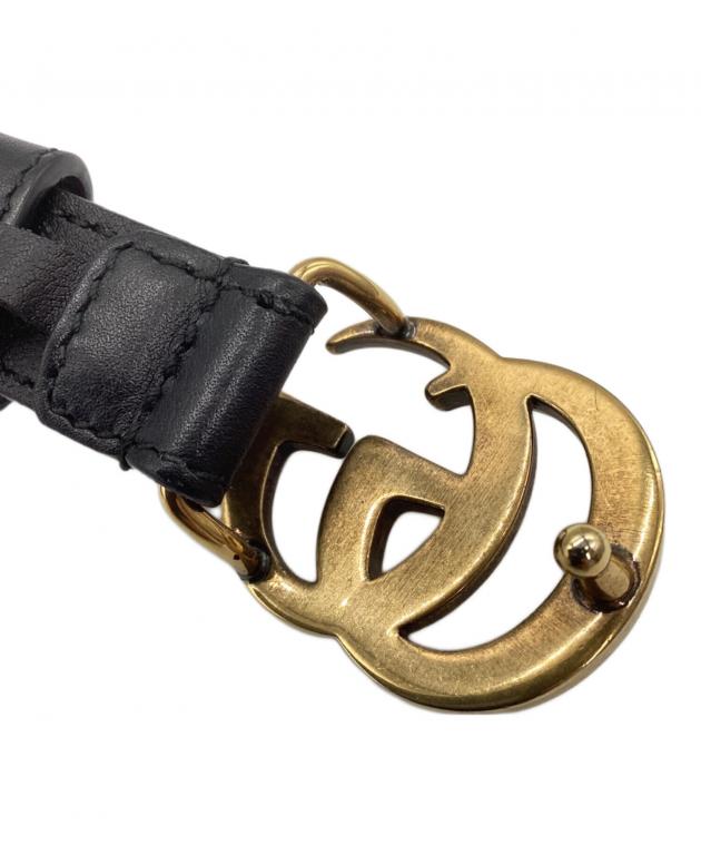 中古・古着通販】GUCCI (グッチ) レザーベルト ゴールド×ブラック