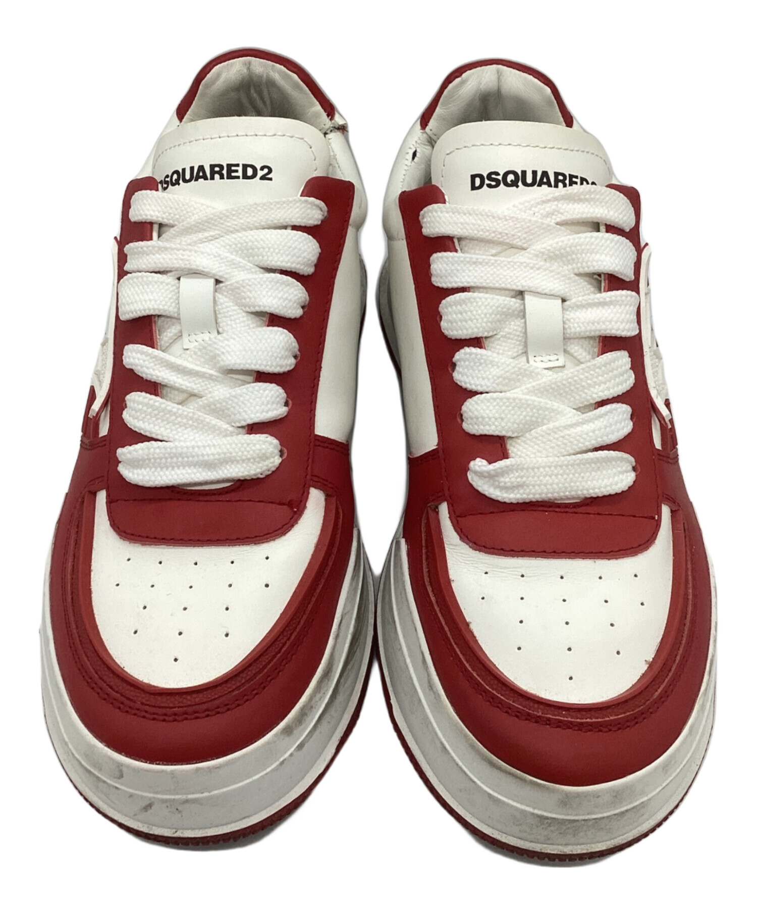 DSQUARED2 ホワイト/レッド スニーカー 中古・古着通販】DSQUARED2 (ディースクエアード) スニーカー ホワイト