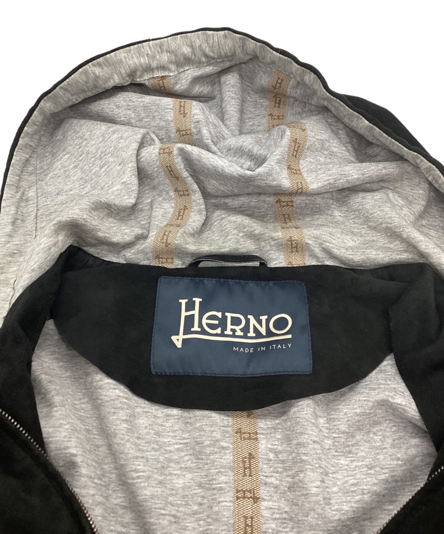 中古・古着通販】HERNO (ヘルノ) ボンディングスウェードフーデッド 