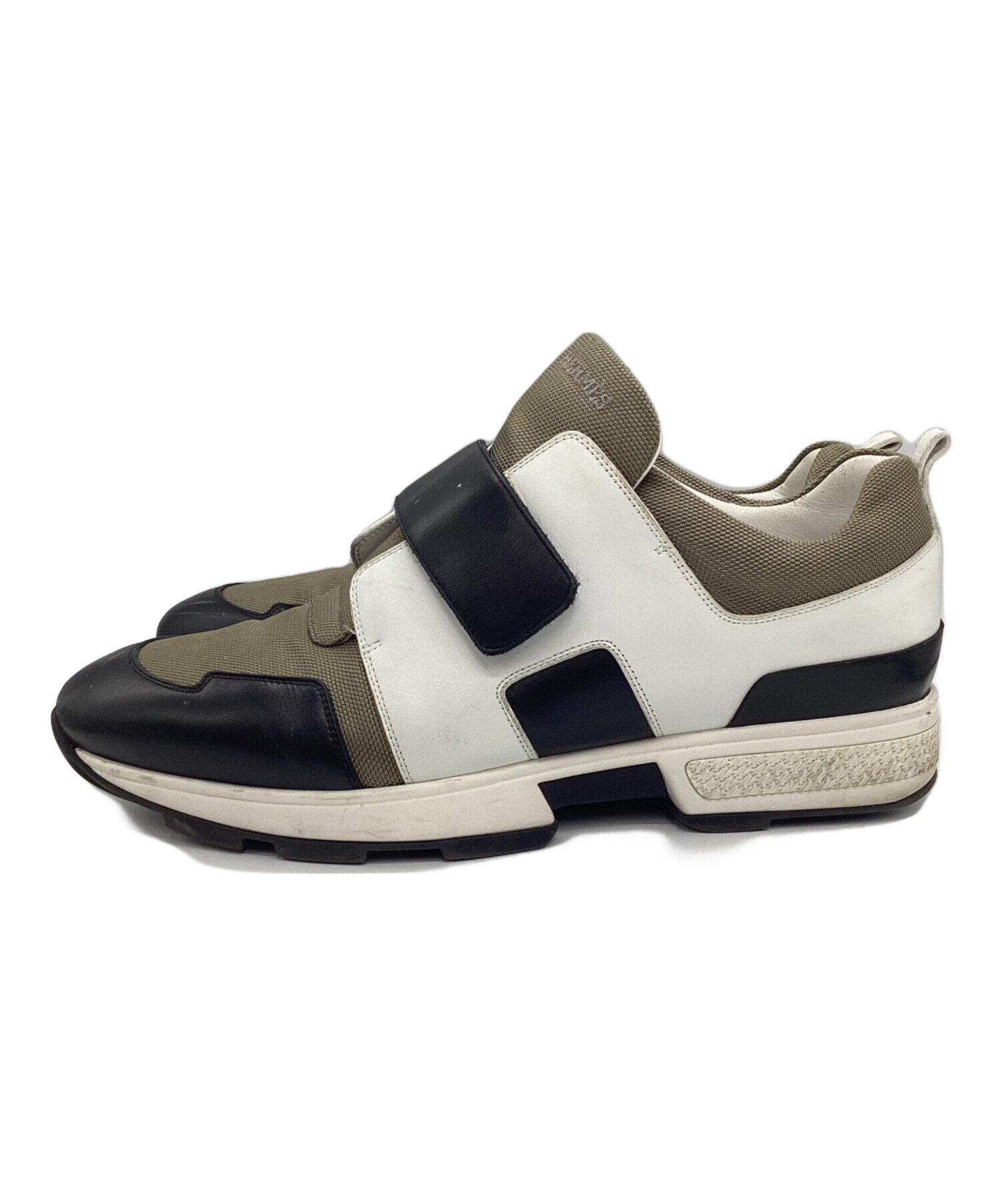 中古・古着通販】HERMES (エルメス) ベルクロスニーカー カーキ