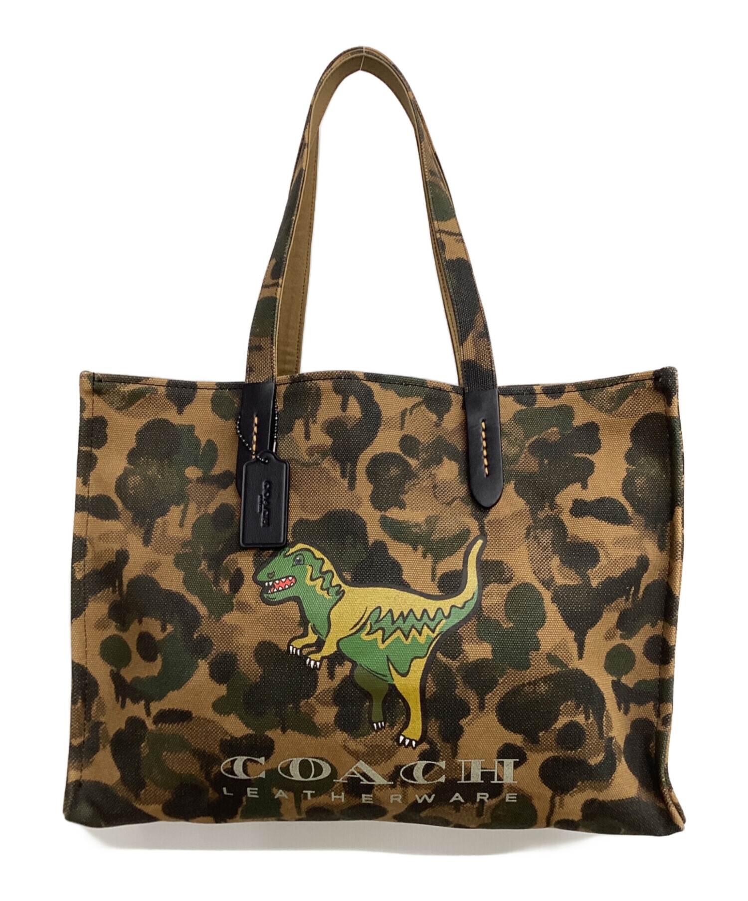 中古・古着通販】COACH (コーチ) トートバッグ ブラウン×オリーブ