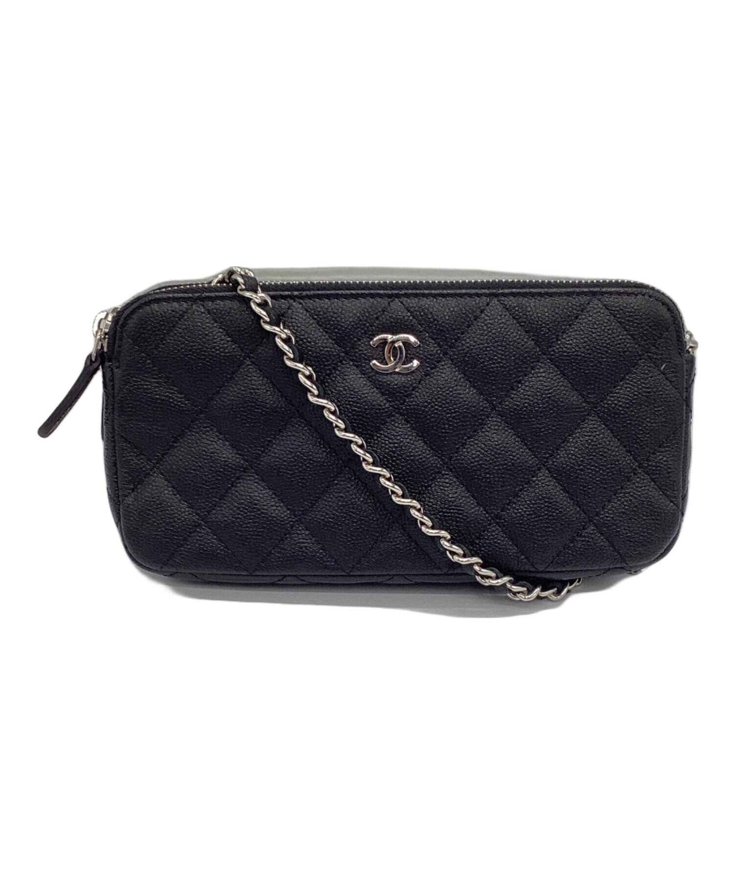 良品 CHANEL シャネル カンボンライン マトラッセ チェーン ショルダーウォレット ショルダーバッグ ブラック レディース 古着 中古 USED 中古・古着通販】CHANEL (シャネル) CHANEL マトラッセ チェーン