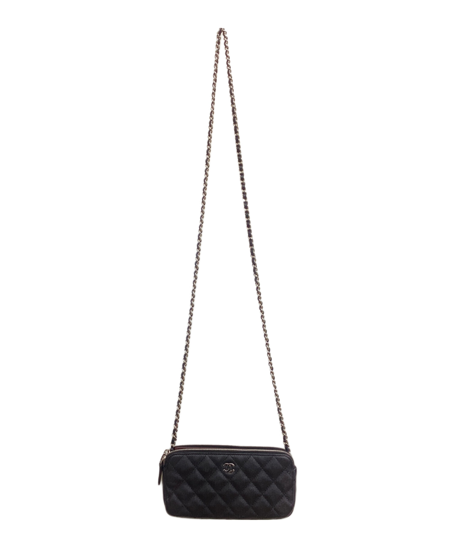 良品 CHANEL シャネル カンボンライン マトラッセ チェーン ショルダーウォレット ショルダーバッグ ブラック レディース 古着 中古 USED 中古・古着通販】CHANEL (シャネル) CHANEL マトラッセ チェーン