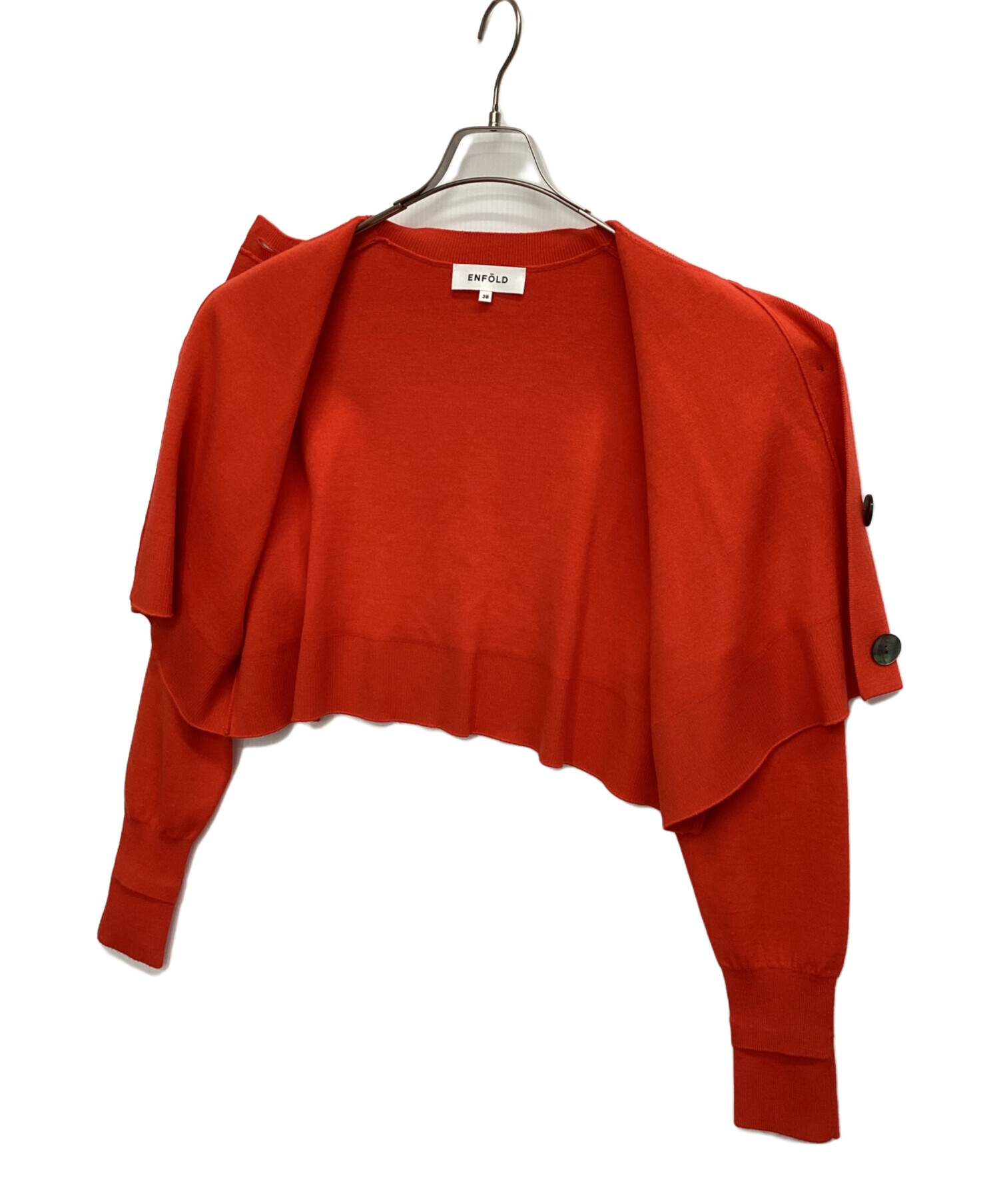 ENFOLD エンフォルド トップス 38 レッド レディース 中古・古着通販】ENFOLD (エンフォルド) 厚手ニット オレンジ サイズ