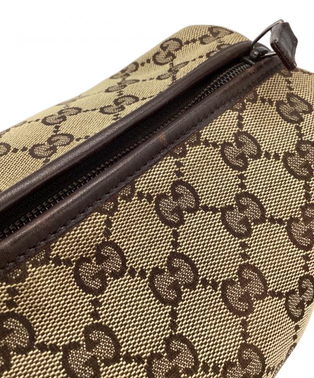 中古・古着通販】GUCCI (グッチ) GGキャンバスポーチ ブラウン