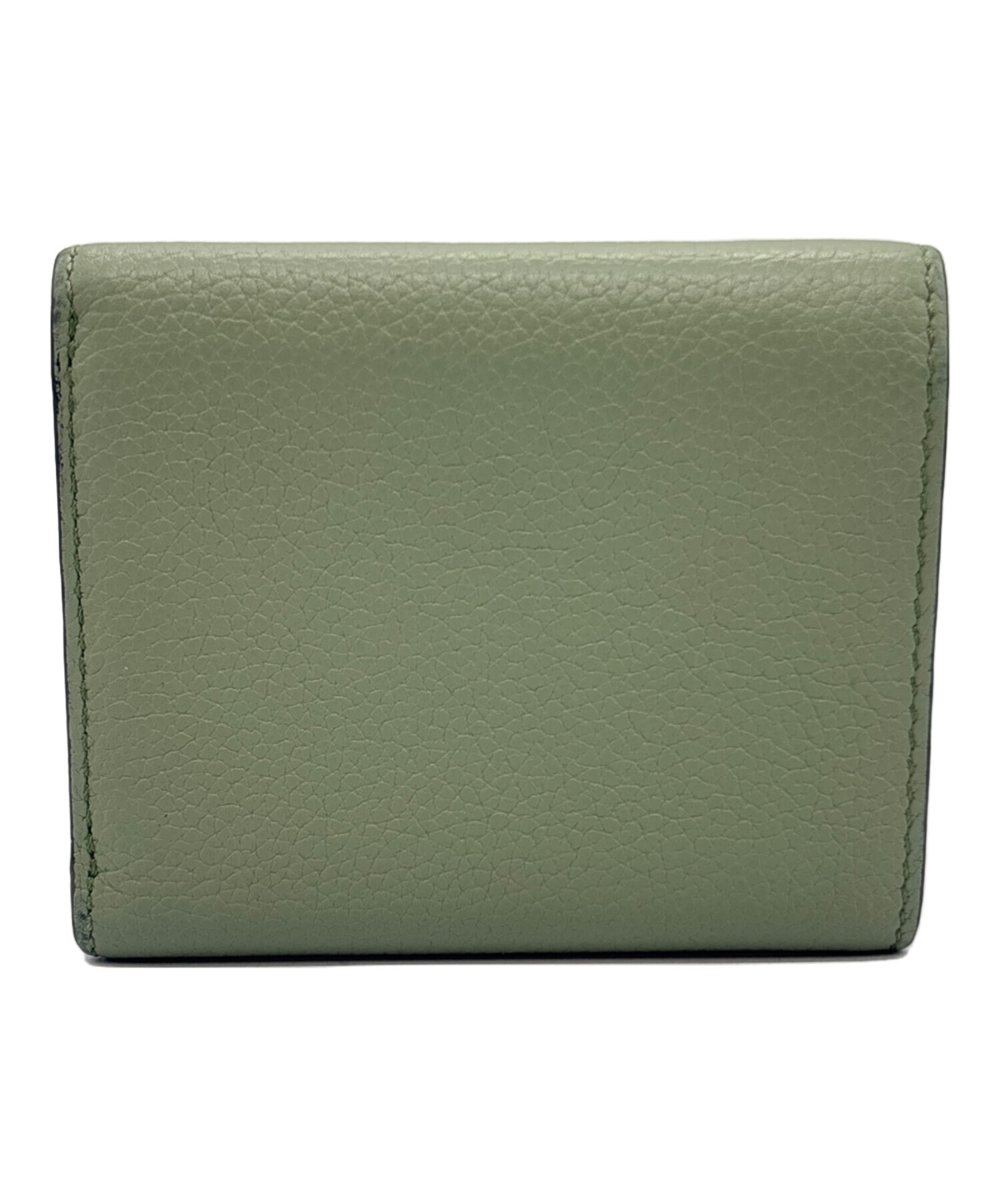 中古・古着通販】LOEWE (ロエベ) コンパクトウォレット 黄緑×ブラウン