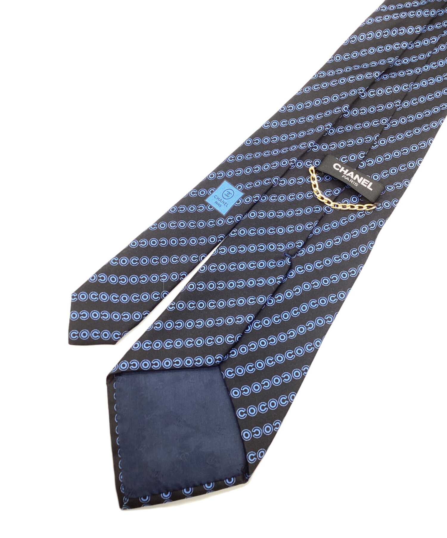 中古・古着通販】CHANEL (シャネル) ネクタイ スカイブルー×ネイビー