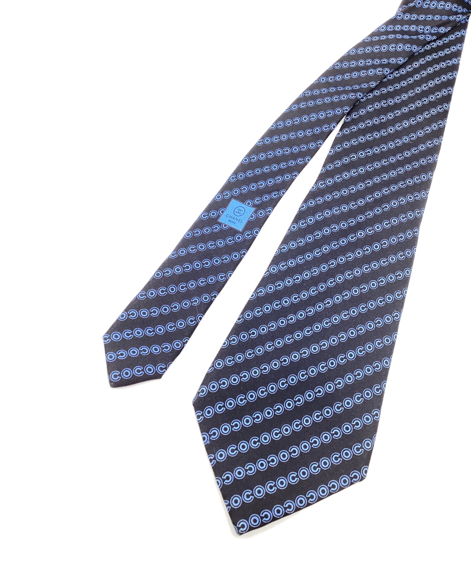 【新品　未使用】CHANEL ネクタイ 中古・古着通販】CHANEL (シャネル) ネクタイ スカイブルー×ネイビー