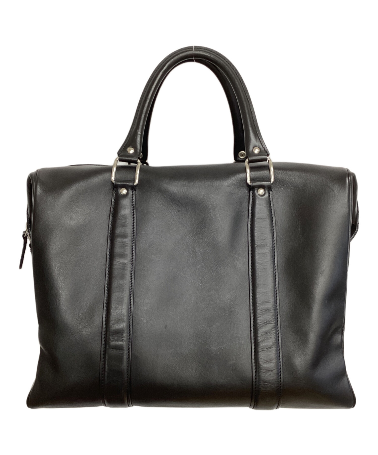 中古・古着通販】PORTER (ポーター) レザーボストンバッグ ブラック 