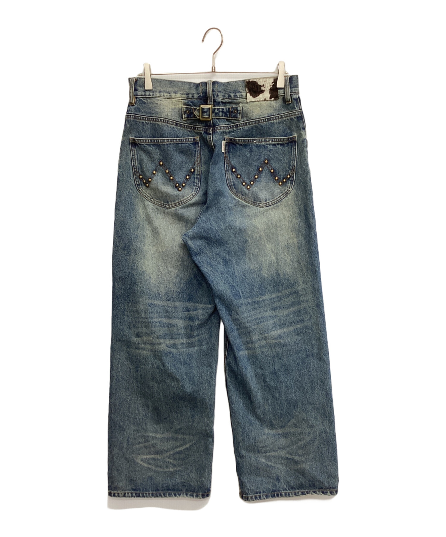 BADWAY インディゴワイドパンツ 中古・古着通販】BADWAY (バッドウェイ) デニムパンツ インディゴ