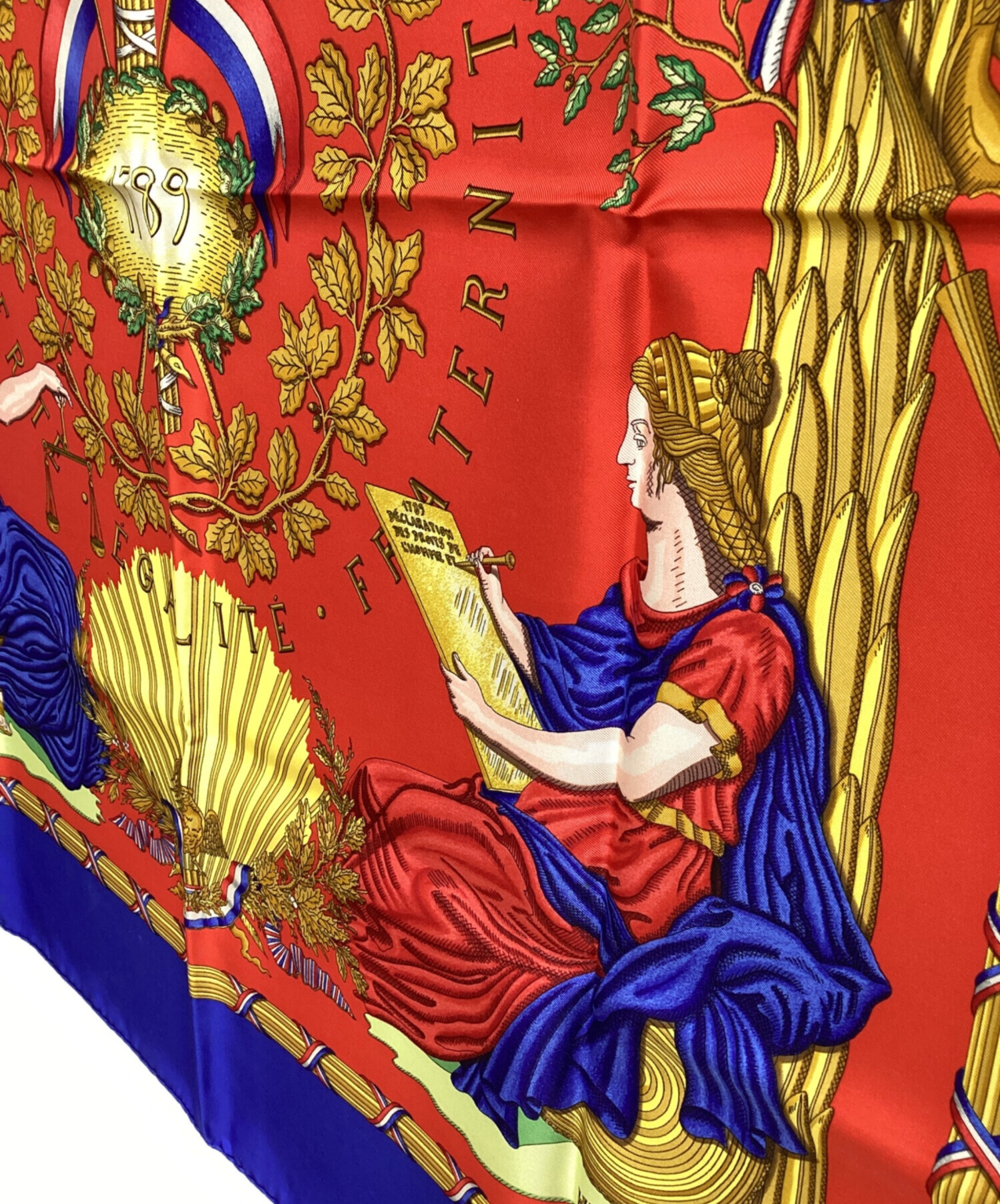 中古・古着通販】HERMES (エルメス) シルクスカーフ ブルー×レッド