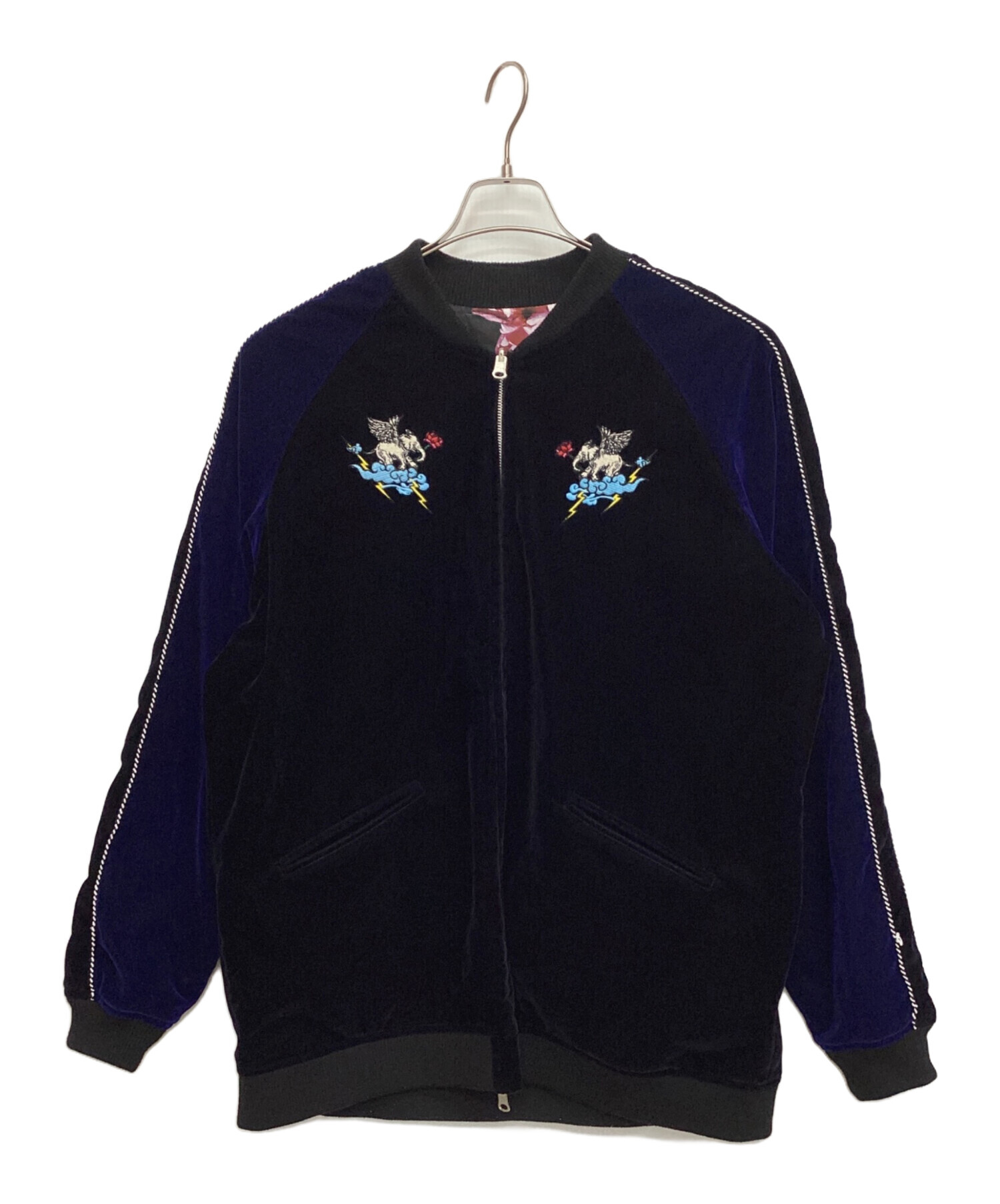 中古・古着通販】rehacer (レアセル) スカジャン ブラック×ブルー