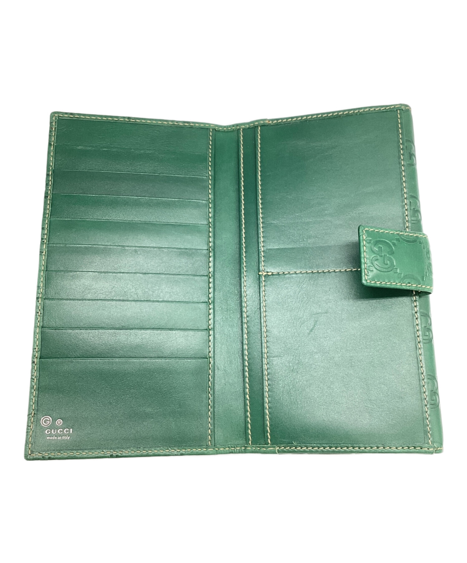 GUCCI グリーン 長財布 新品未使用 美品 中古・古着通販】GUCCI (グッチ) 長財布 グリーン｜ブランド・古着通販