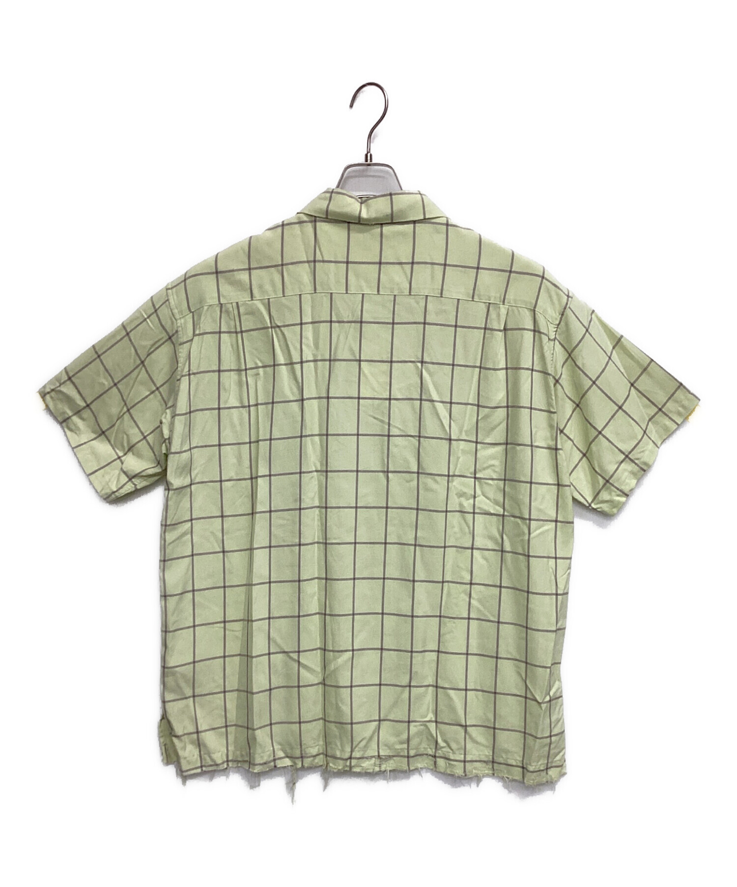 中古・古着通販】ANCELLM (アンセルム) RAYON CHECK OPEN COLLAR SS 