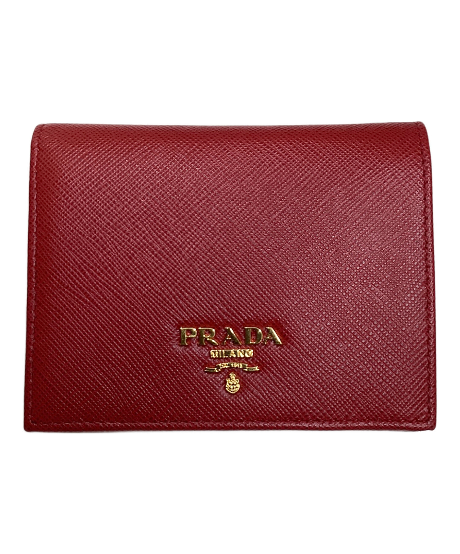 PRADA プラダ　二つ折り　財布　赤　レッド 中古・古着通販】PRADA (プラダ) 2つ折り財布 レッド｜ブランド・古着