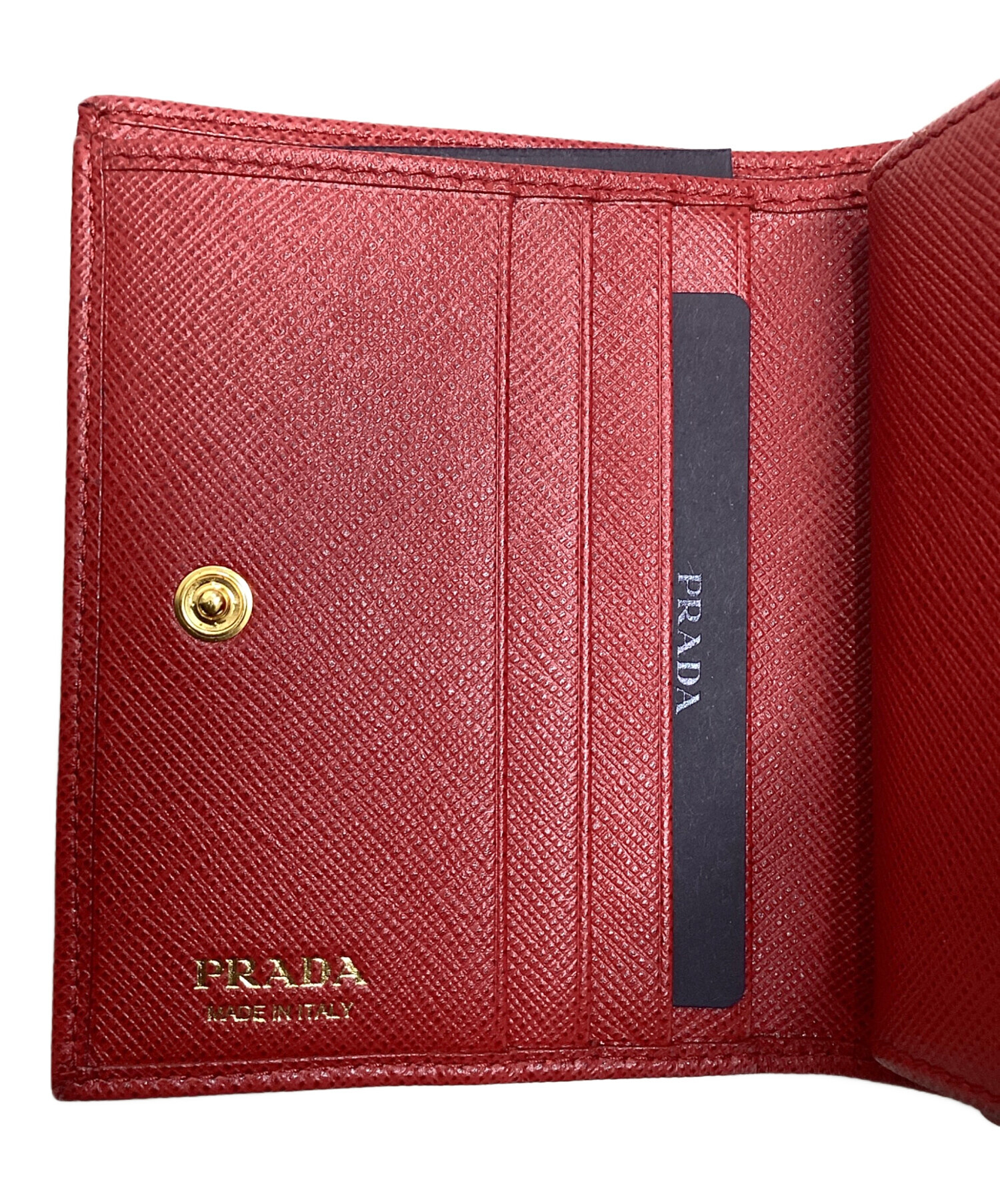 PRADA プラダ　二つ折り　財布　赤　レッド 中古・古着通販】PRADA (プラダ) 2つ折り財布 レッド｜ブランド・古着