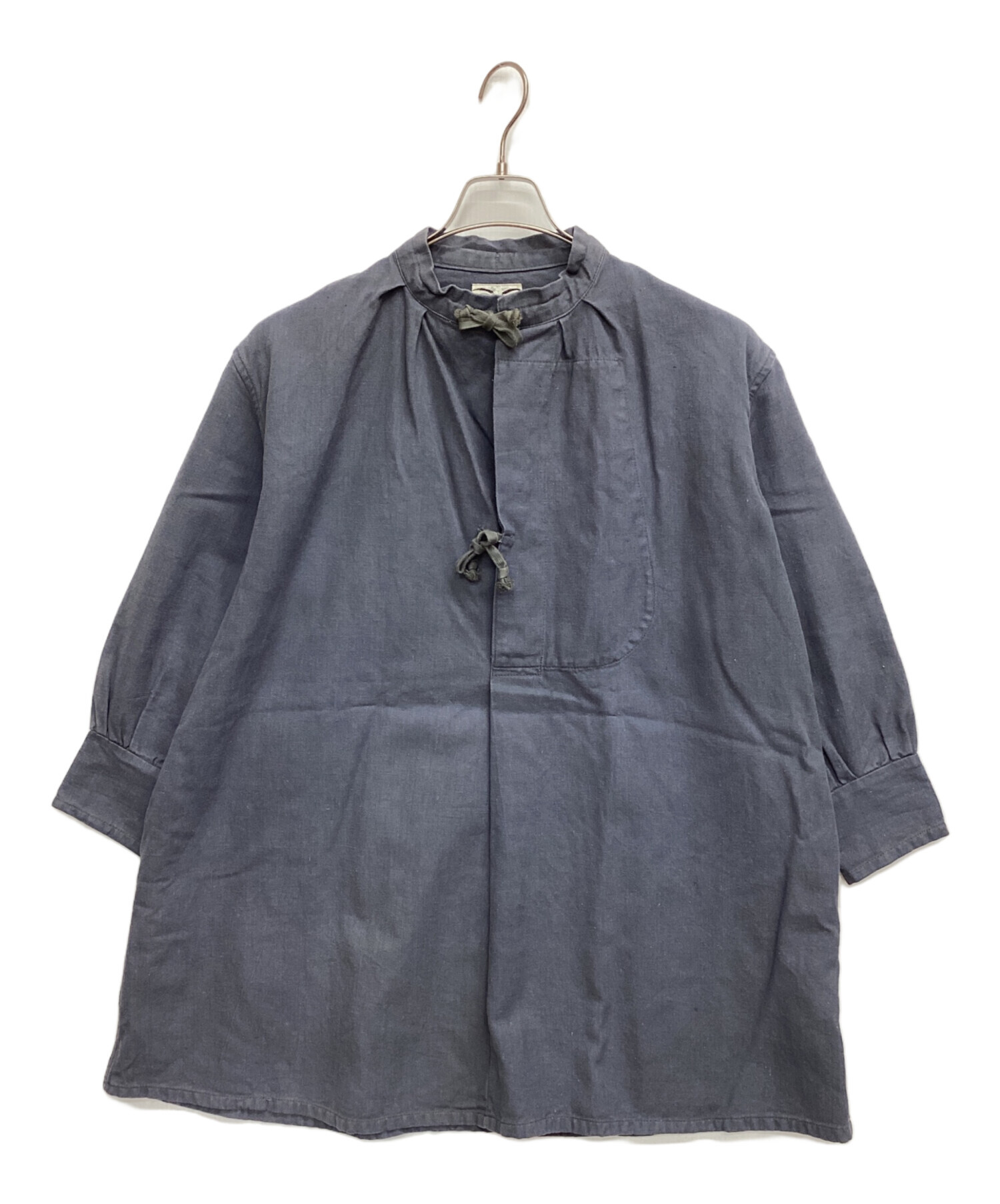 HACHE アッシュ ブラウス M 青 【古着】【中古】【送料無料】 HACHE - HACHE アッシュ ブラウス M 青 【古着】【中古】【送料無料
