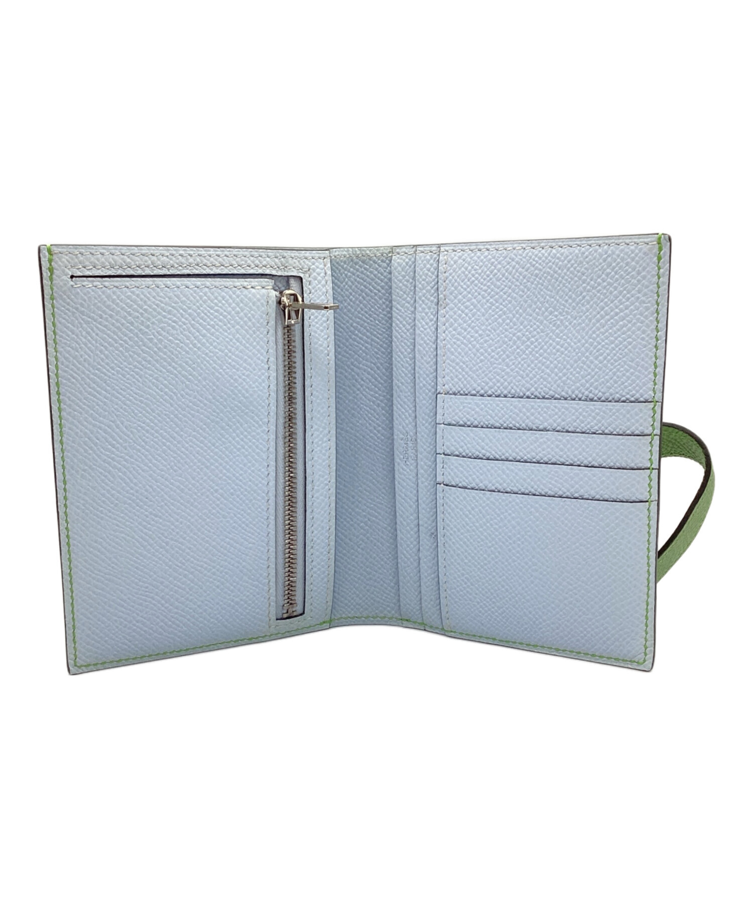 中古・古着通販】HERMES (エルメス) 2つ折り財布 グリーン×ブルー